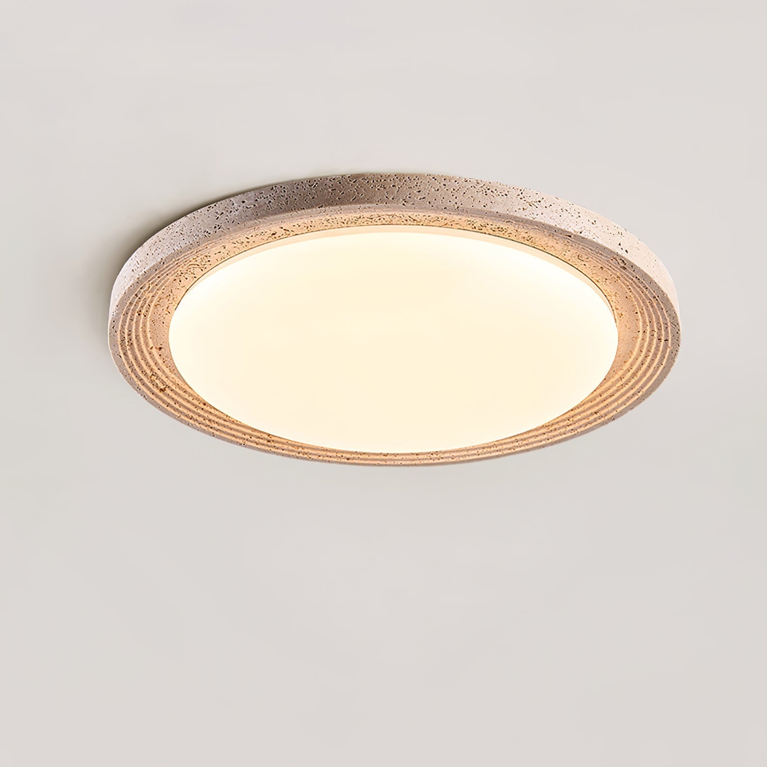 Olphaan Ringed Travertine Ceiling Light - Neutralighting