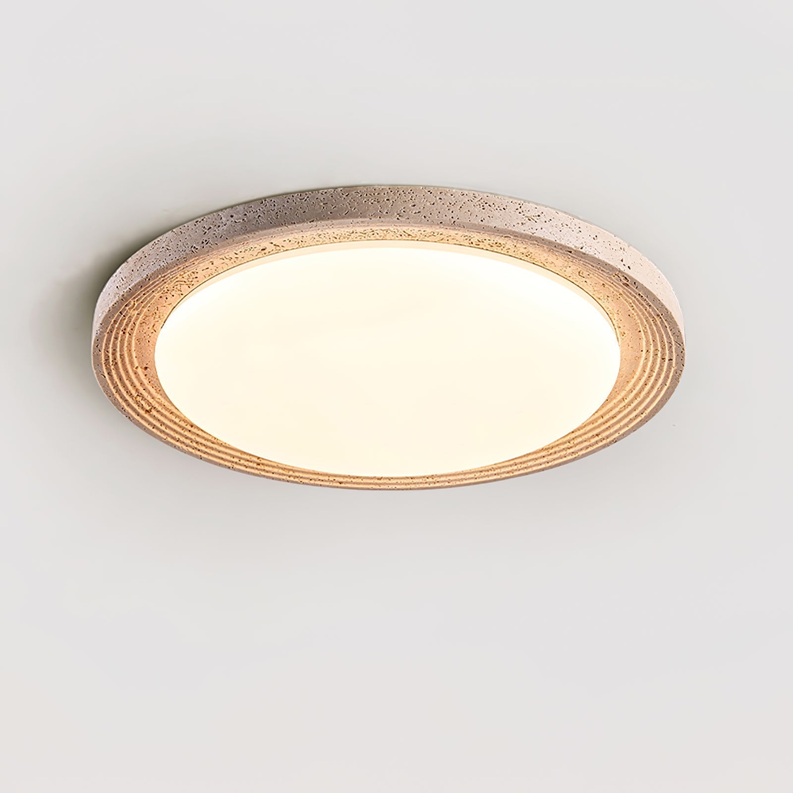 Olphaan Ringed Travertine Ceiling Light - Neutralighting