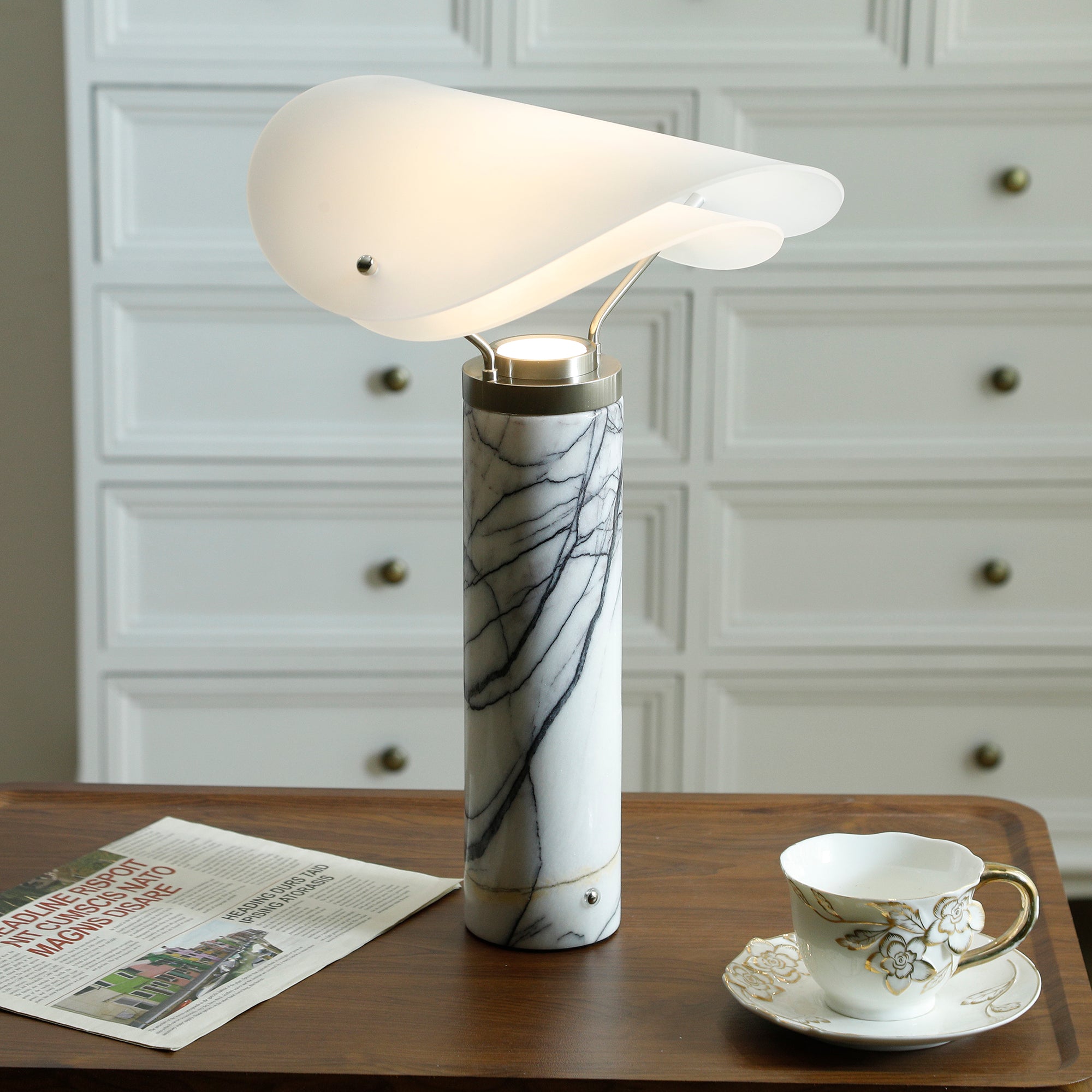 Sompex Marble Table Lamp - Lamp Copper
