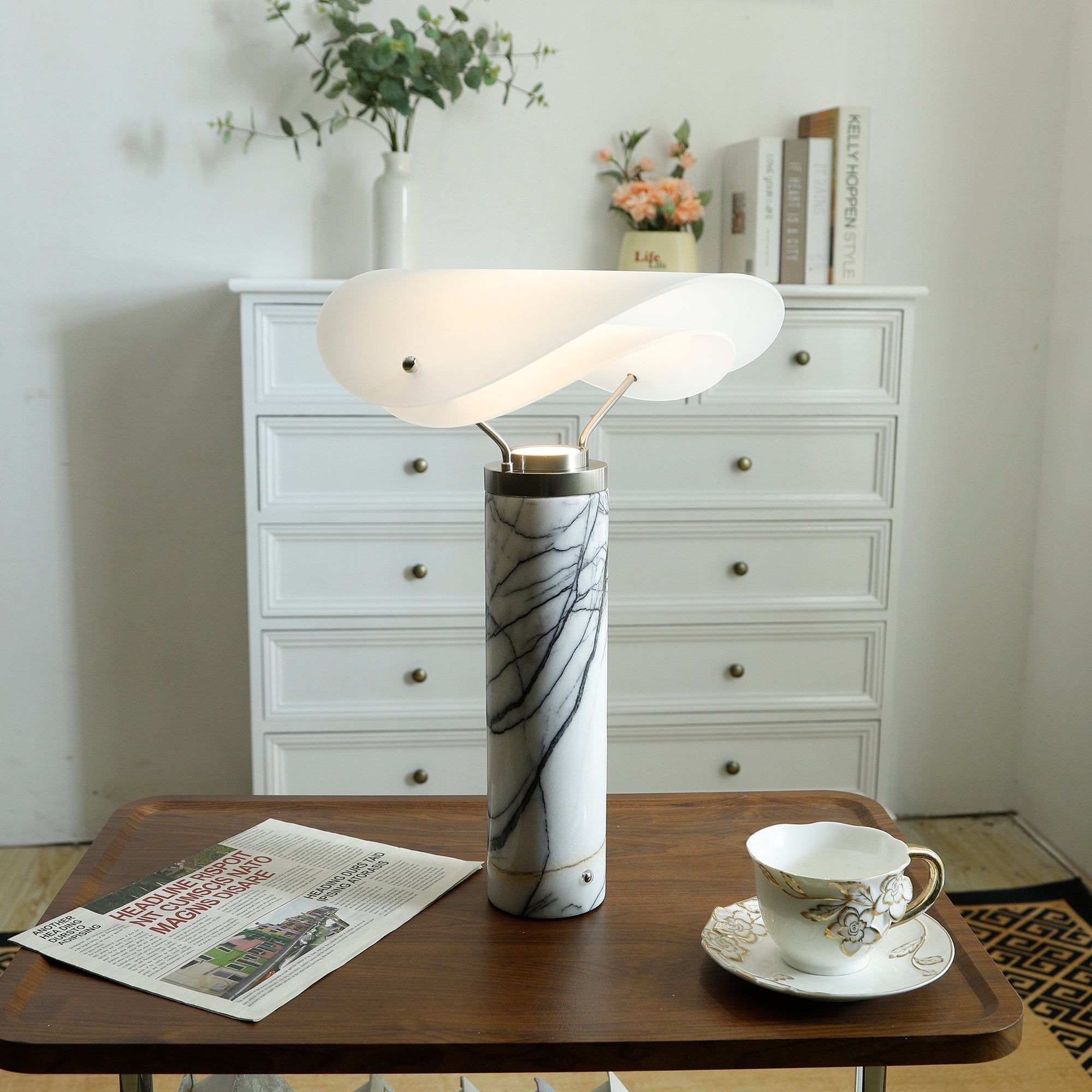 Sompex Marble Table Lamp - Lamp Copper