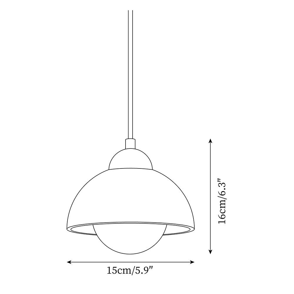 Pendant Lamp Wood Top Yellow Travertine Glass Shade White Beige Modern - Letslighting