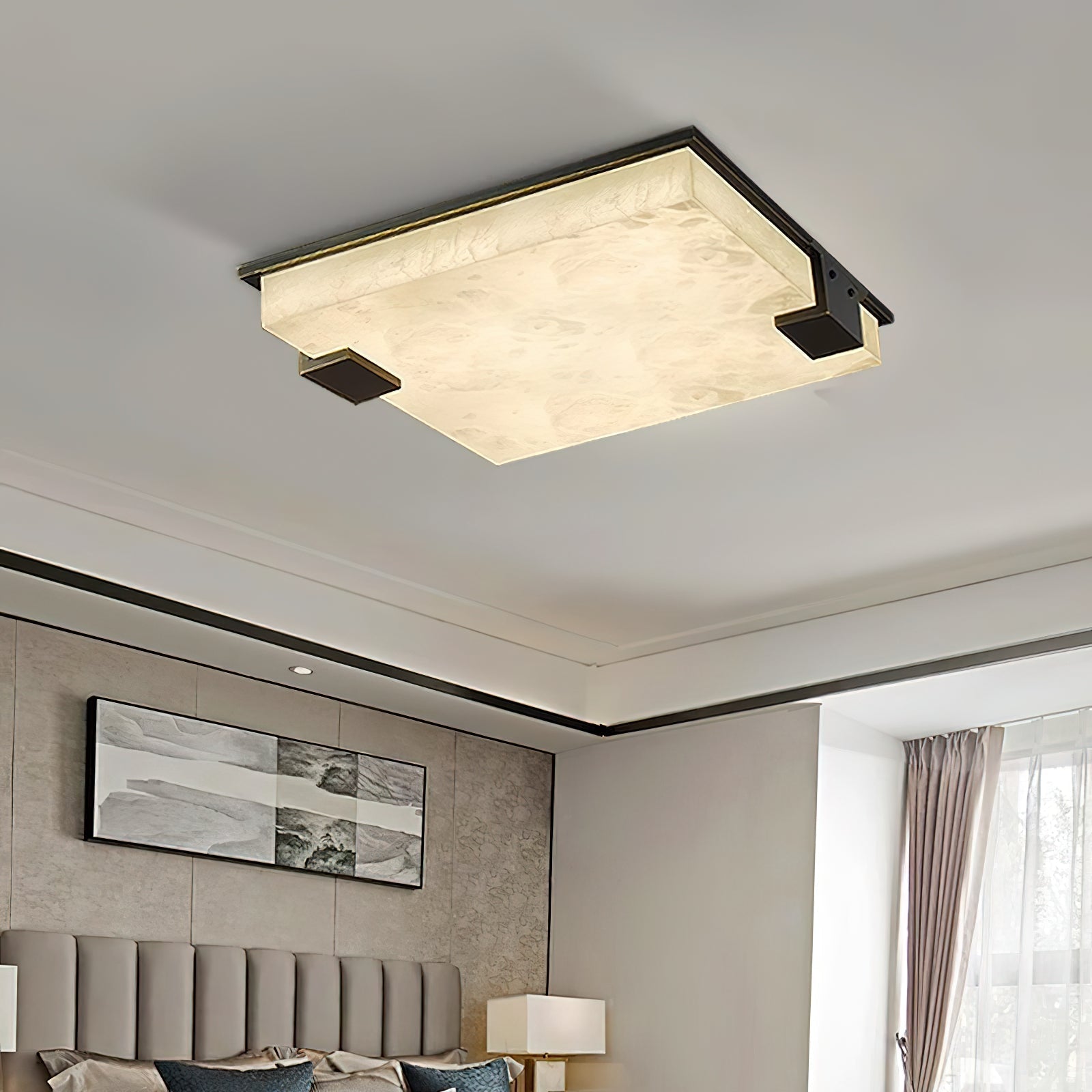 Otalyra Minimalist Alabaster Ceiling Light - Neutralighting