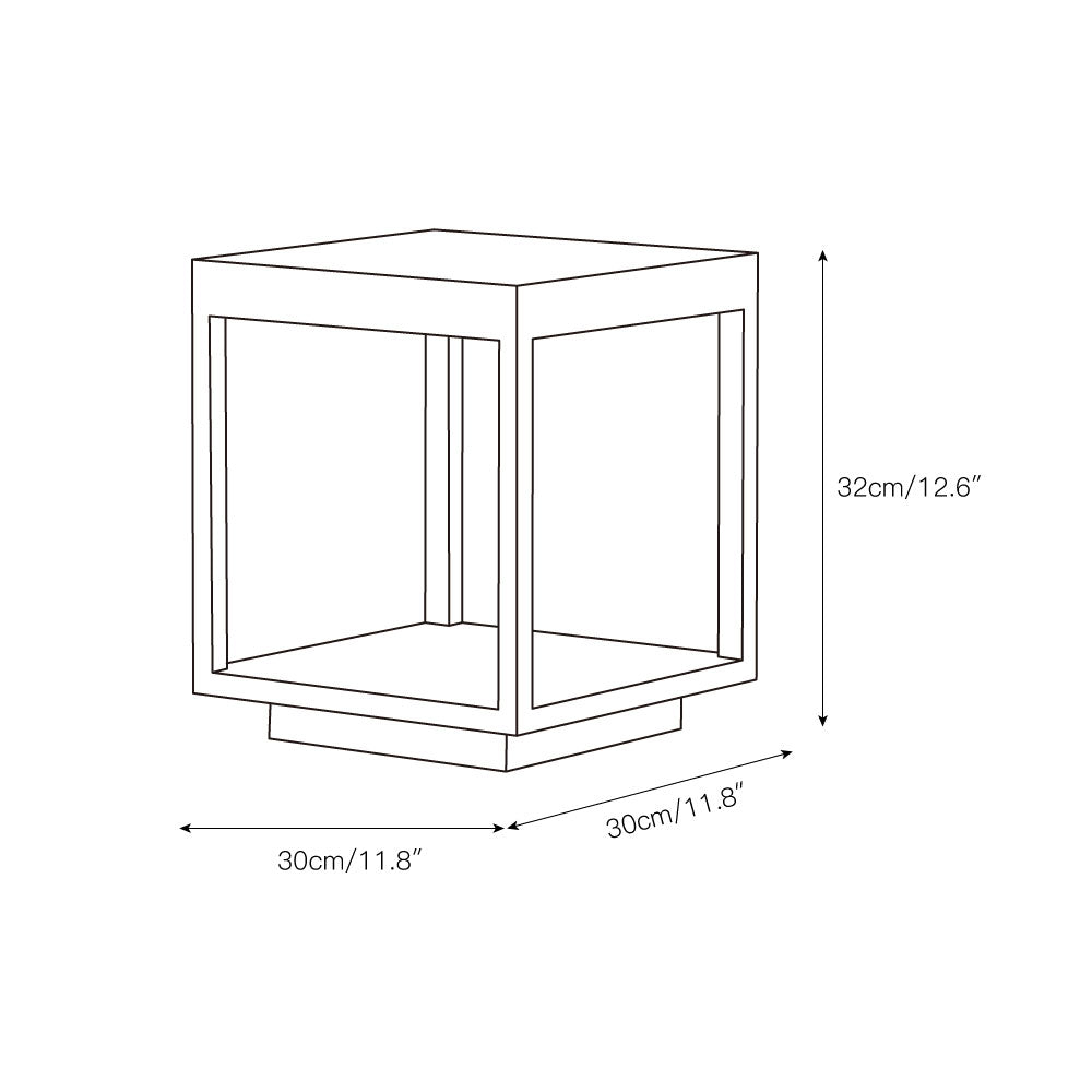 Square Frame Fence Post Outdoor Light - Lamp Copper