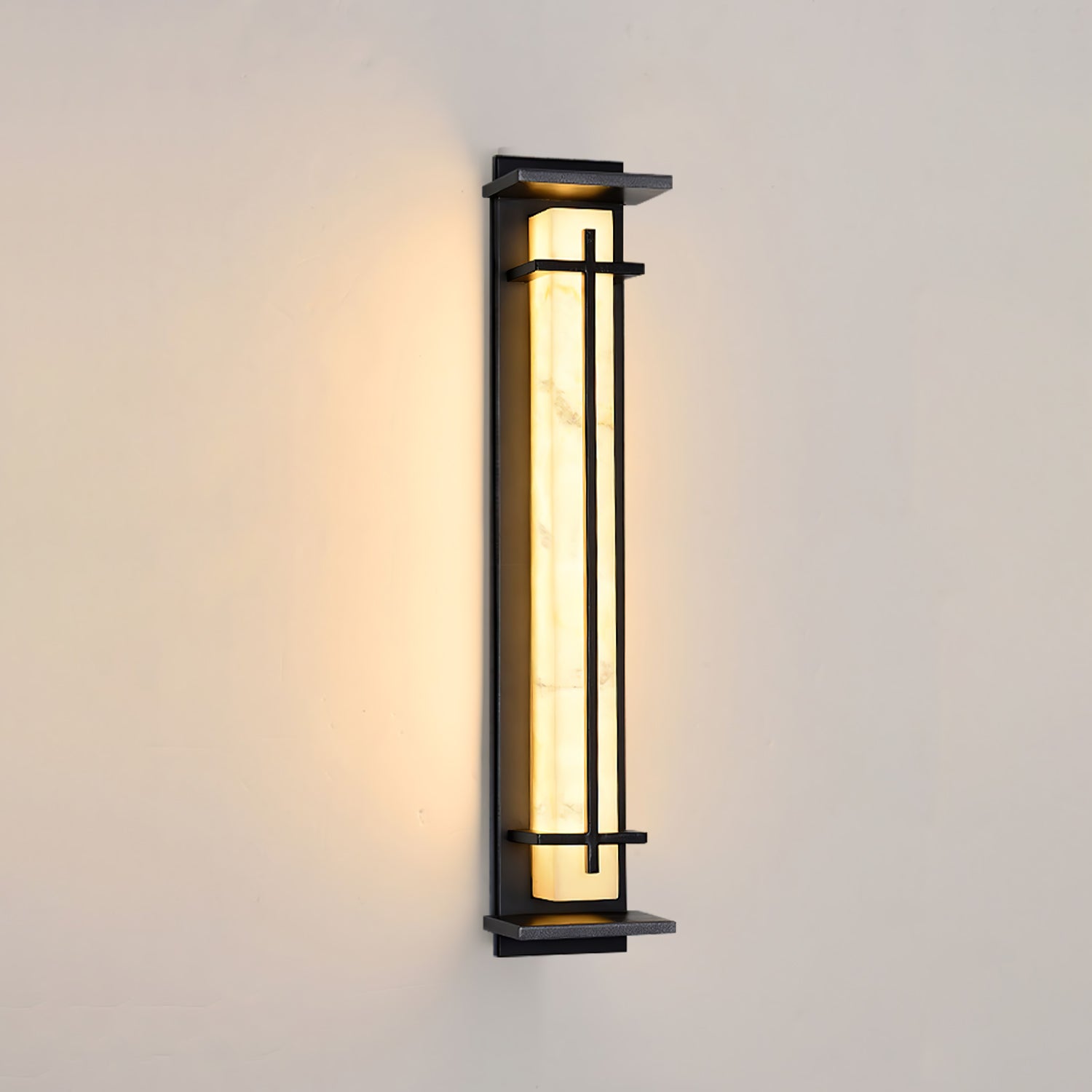 Ray Square Outdoor Wall Light Imitation Alabaster Waterproof - Neutralighting