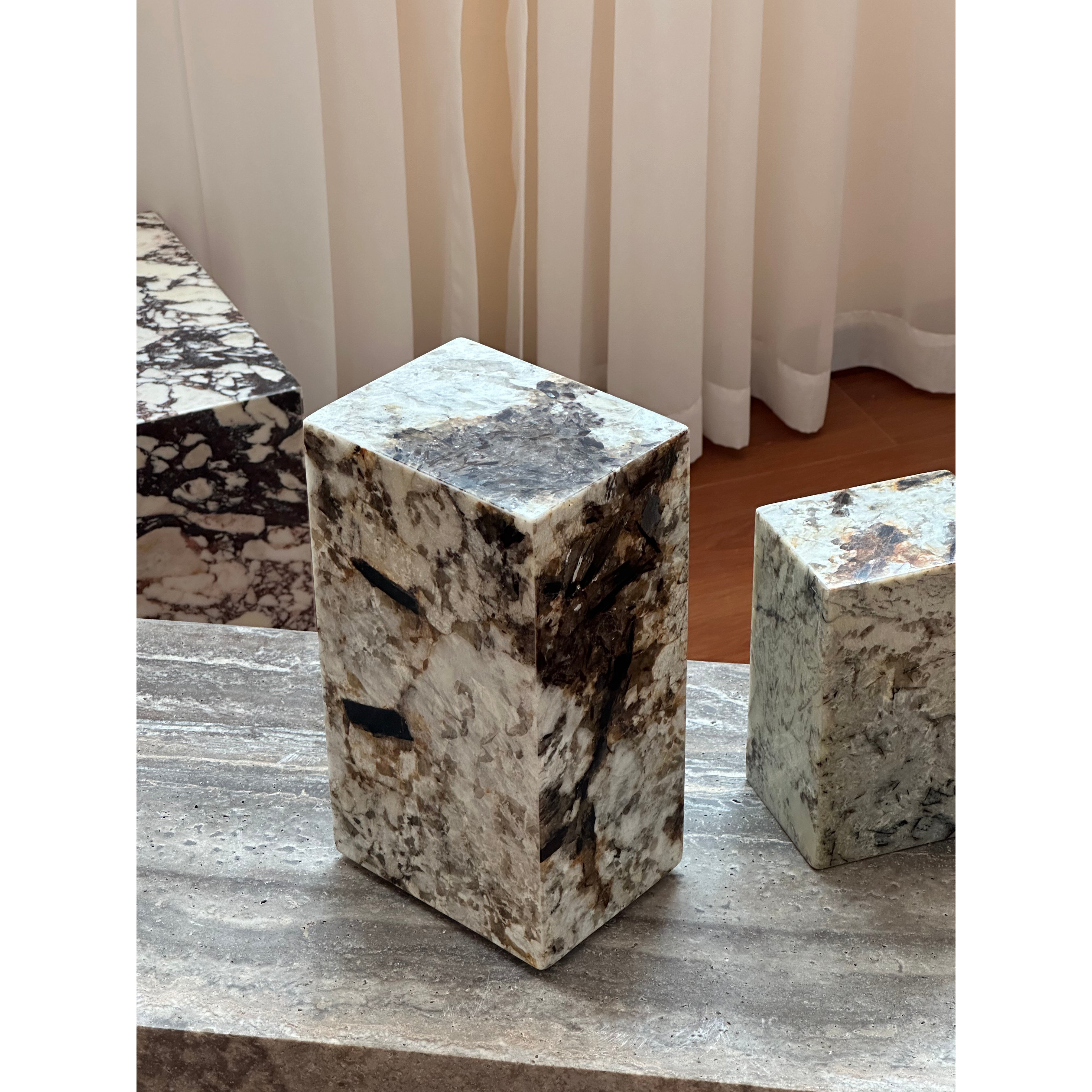 Square Stone Table Lamp - Lamp Copper