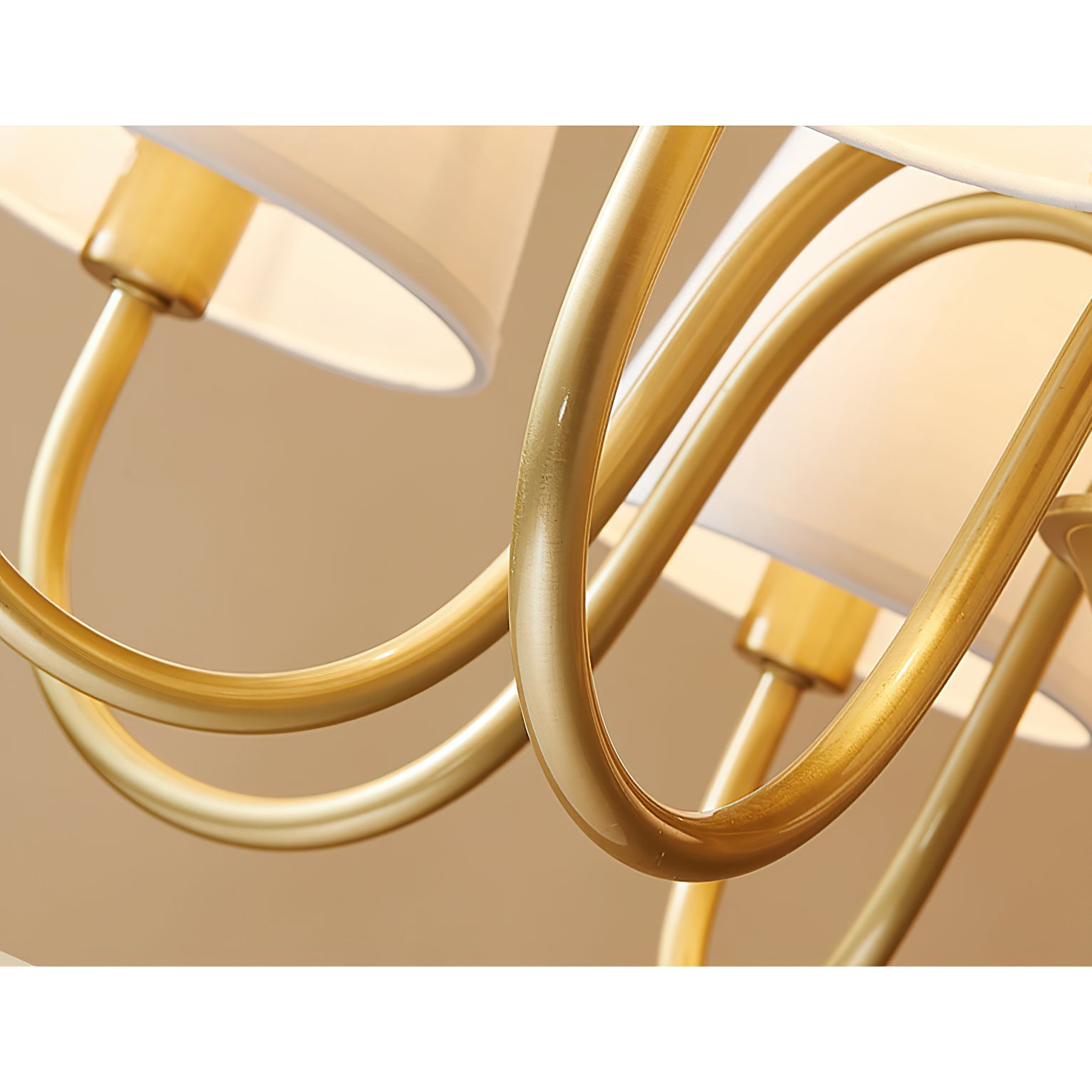 Aged Traditional Stacey Fabric Chandelier - Lamp Copper