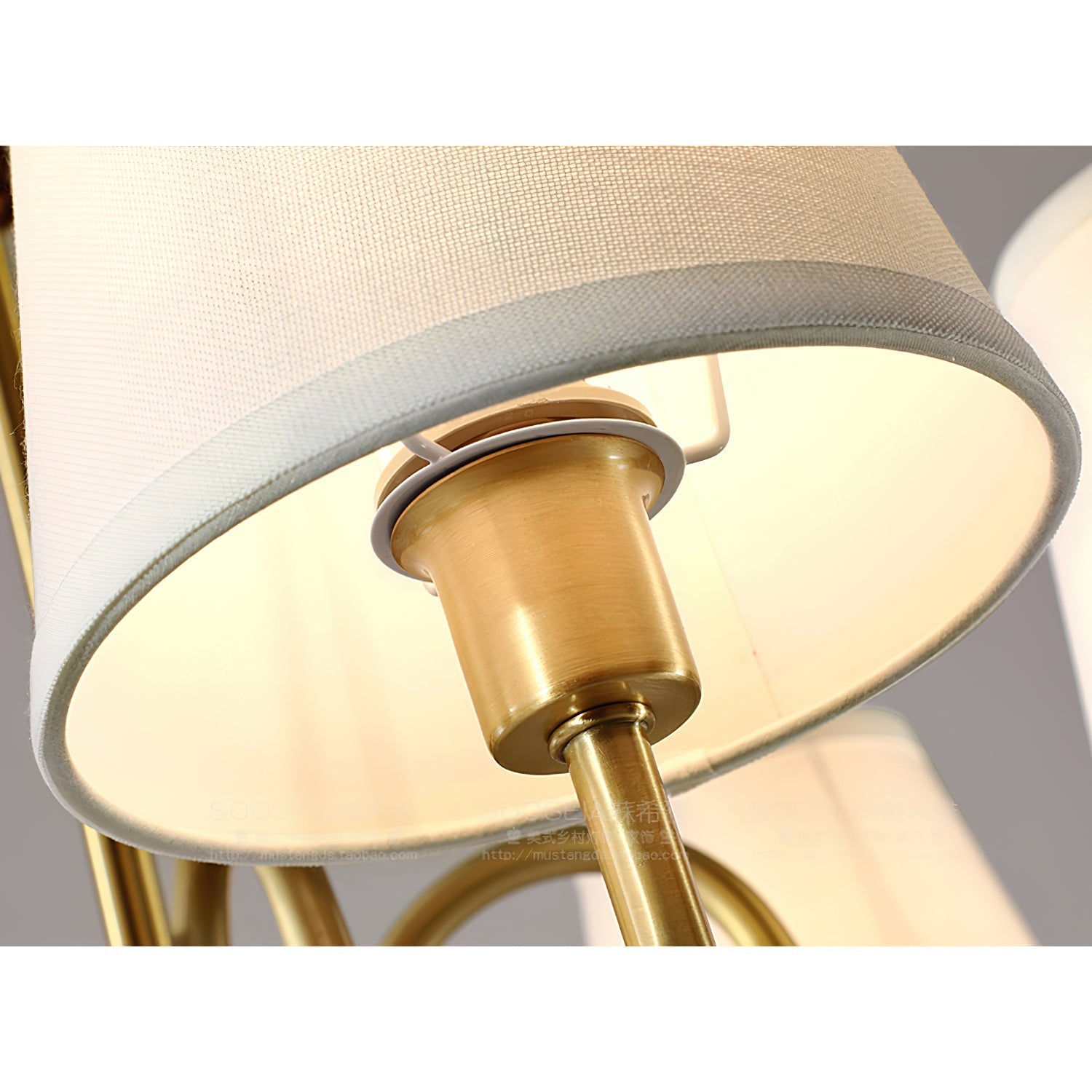 Aged Traditional Stacey Fabric Chandelier - Lamp Copper