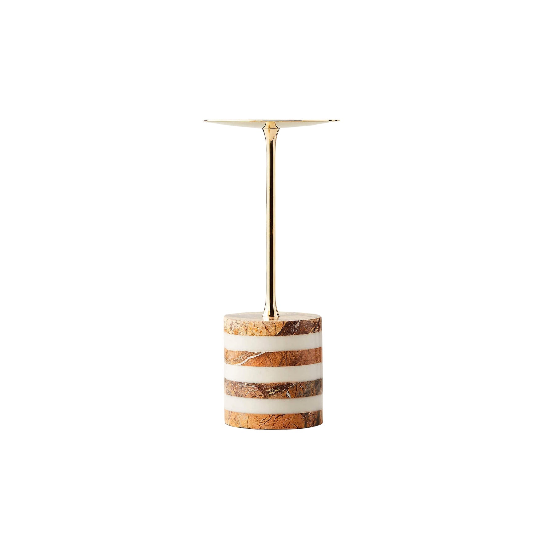 Stacked Marble Candle Stand - Lamp Copper