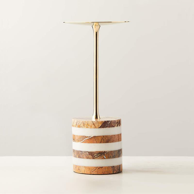 Stacked Marble Candle Stand - Lamp Copper