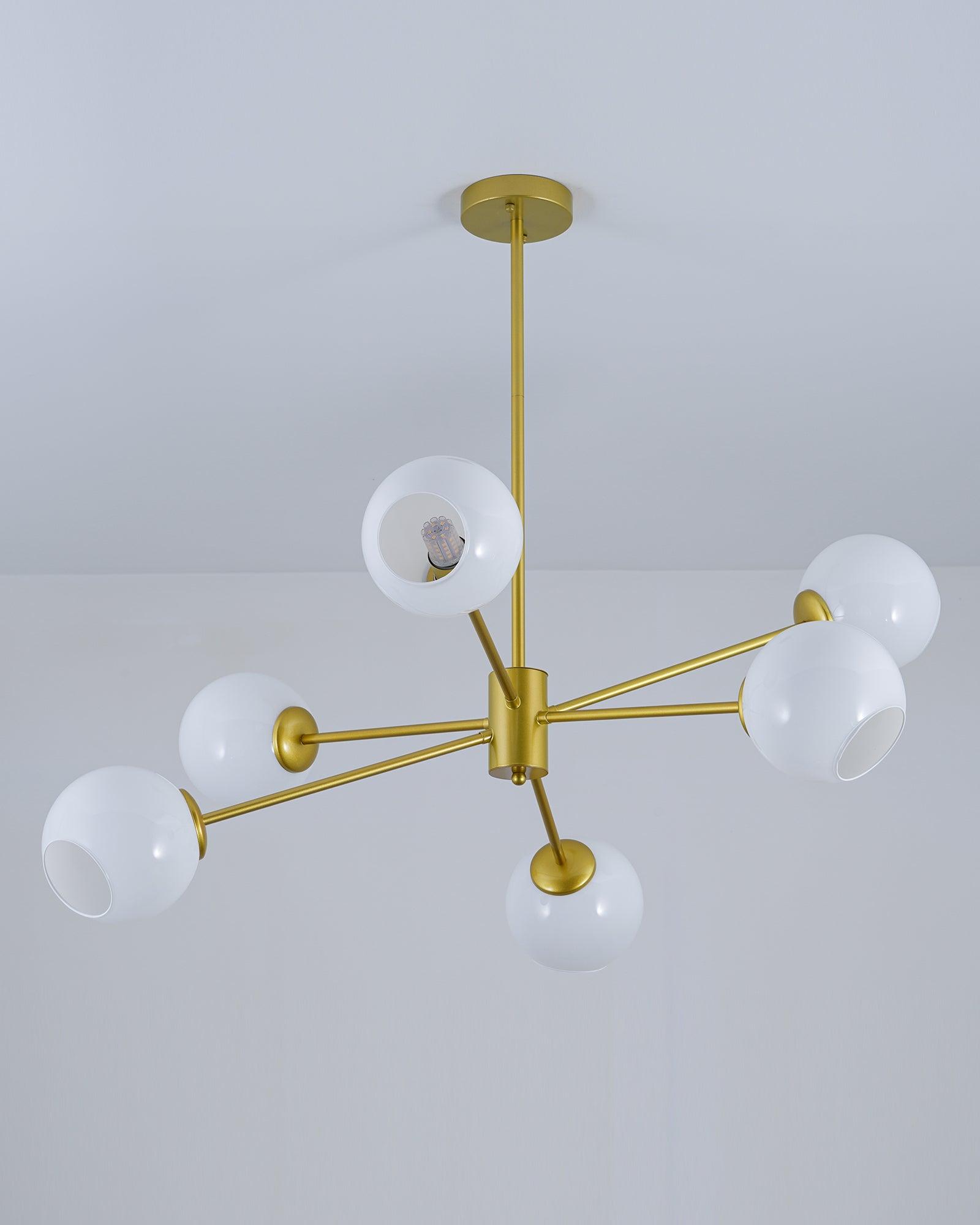 Solara Chandelier Staggered Glass 6-Light - Letslighting
