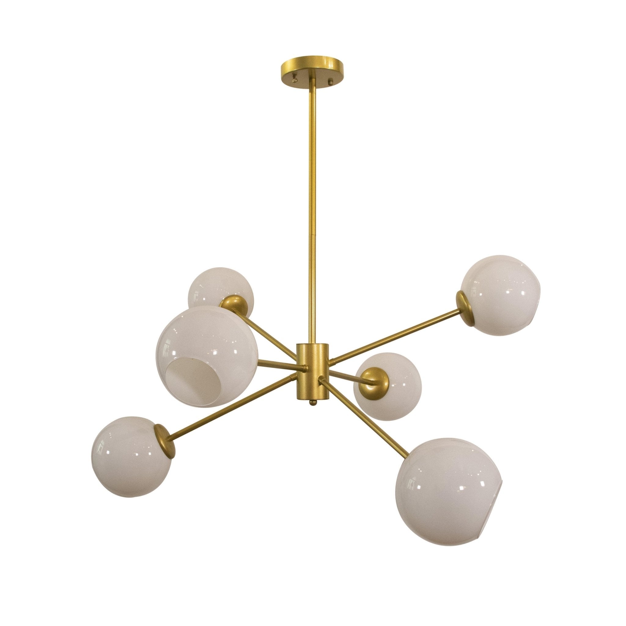 Solara Chandelier Staggered Glass 6-Light - Letslighting