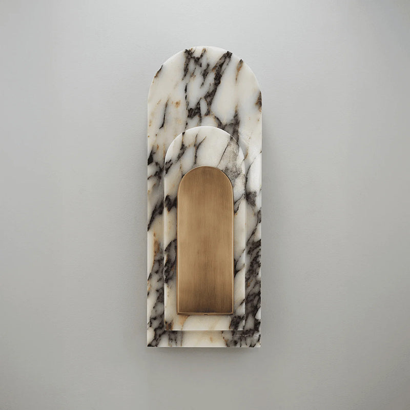 Utheisra Modern Minimalist Island Brass Marble Wall Lamp - Lamp Copper