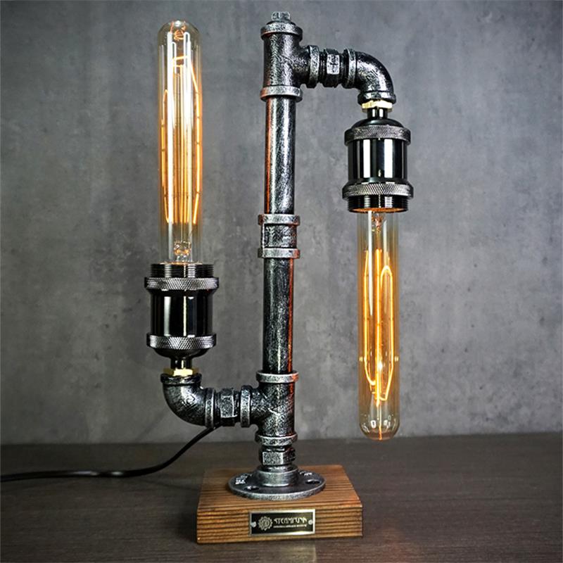 Steampunk Pipe Table Lamp - Lamp Copper