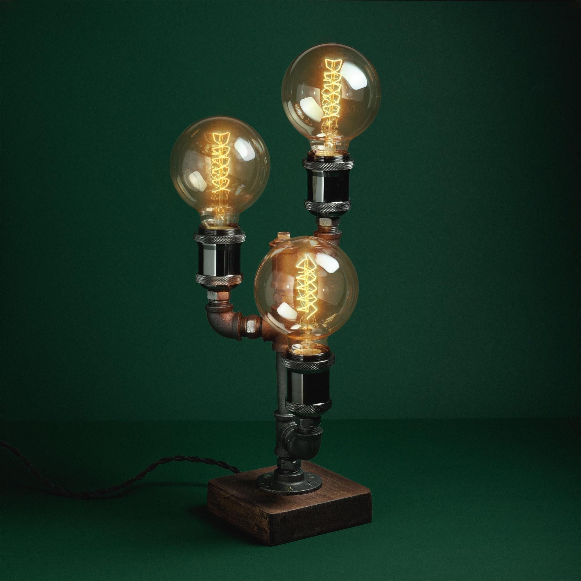 Steampunk Pipe Table Lamp - Lamp Copper