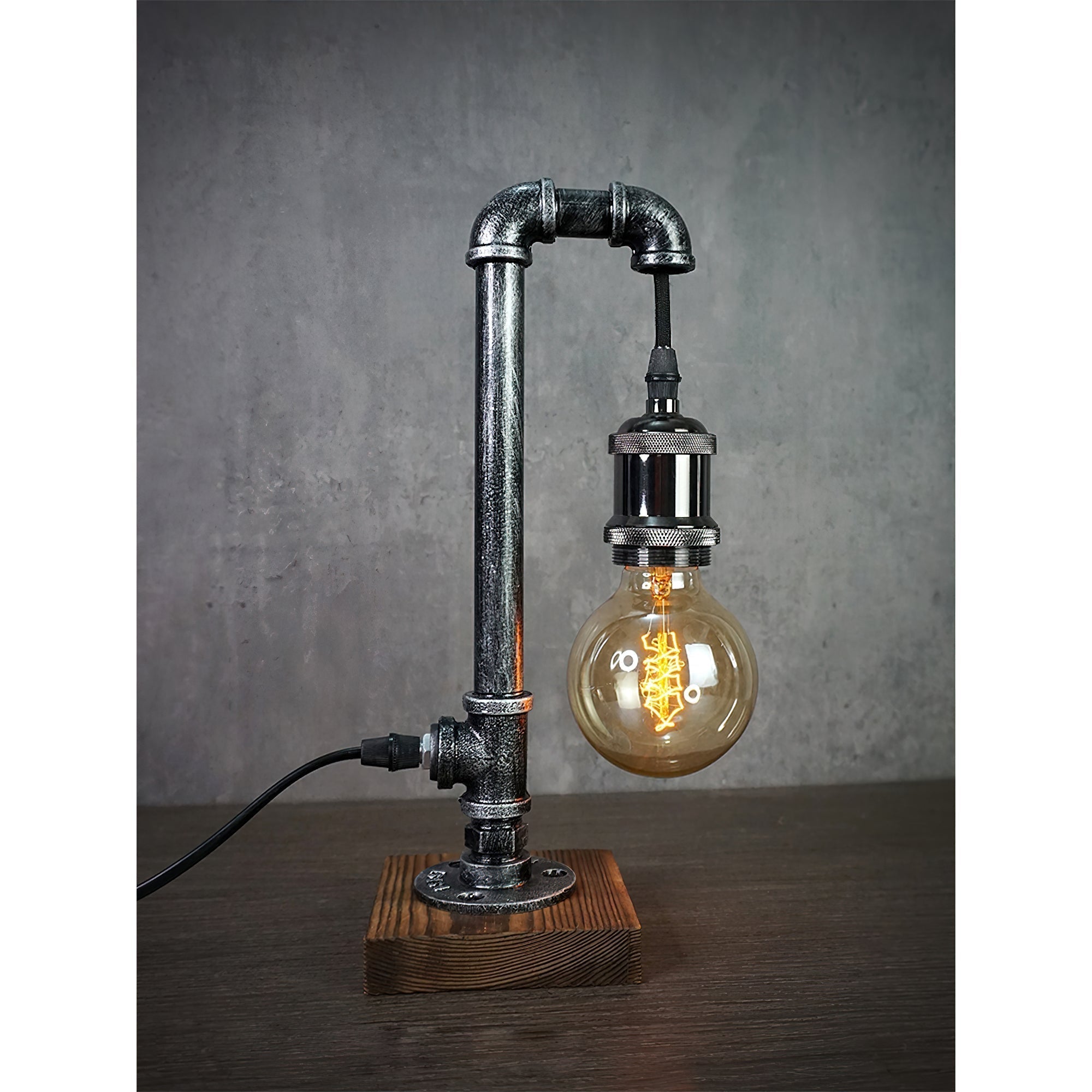Steampunk Pipe Table Lamp - Lamp Copper