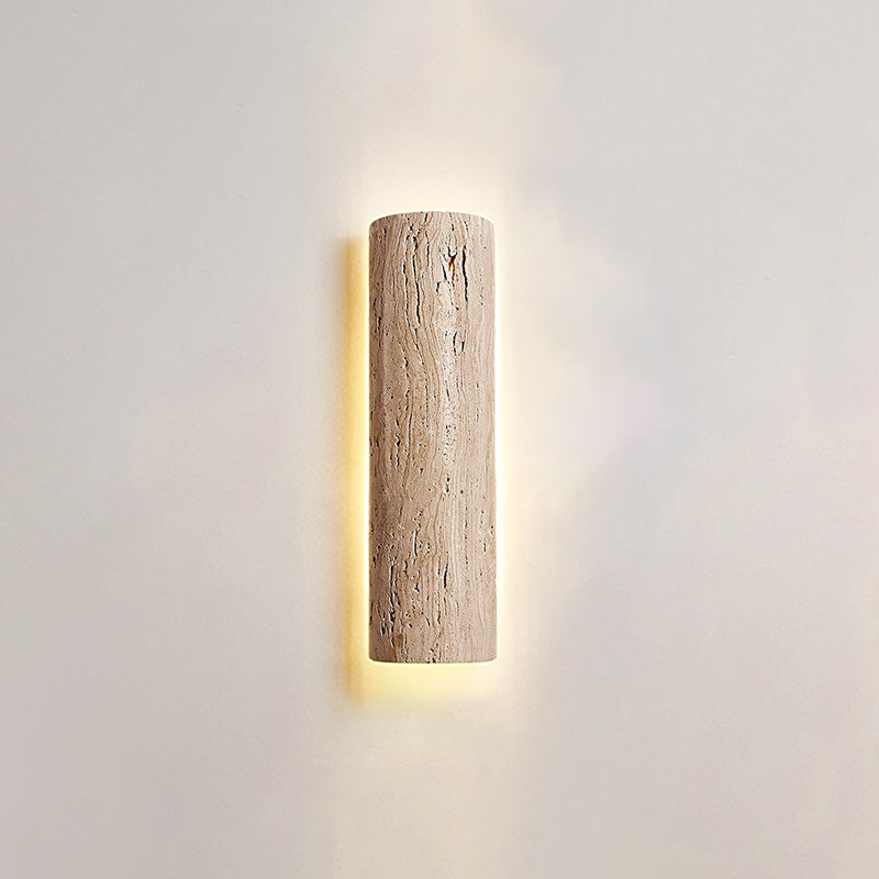 Zemara Modern Minimalist Lange Travertine Wall Sconce Wall Lamp - Lamp Copper