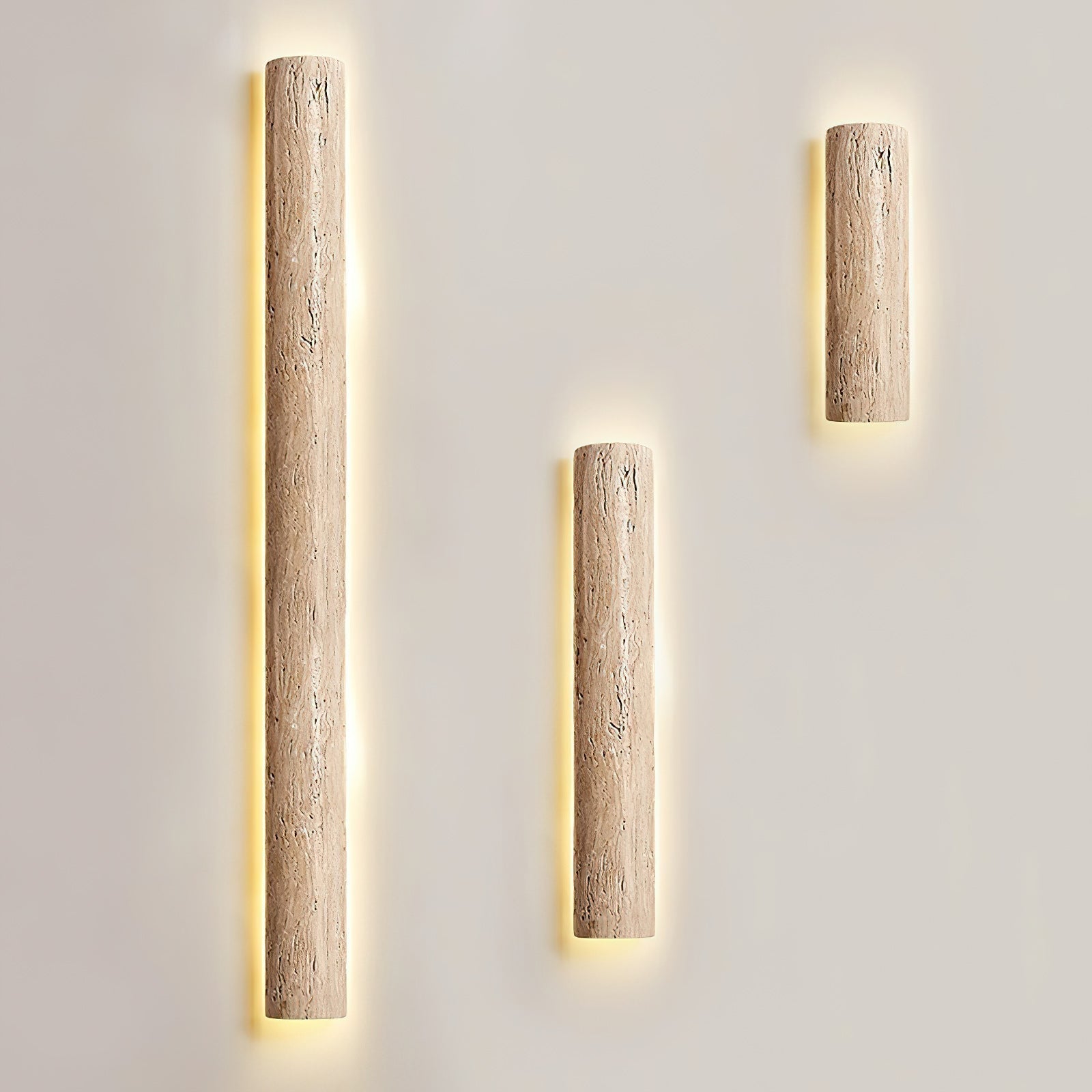 Zemara Modern Minimalist Lange Travertine Wall Sconce Wall Lamp - Lamp Copper