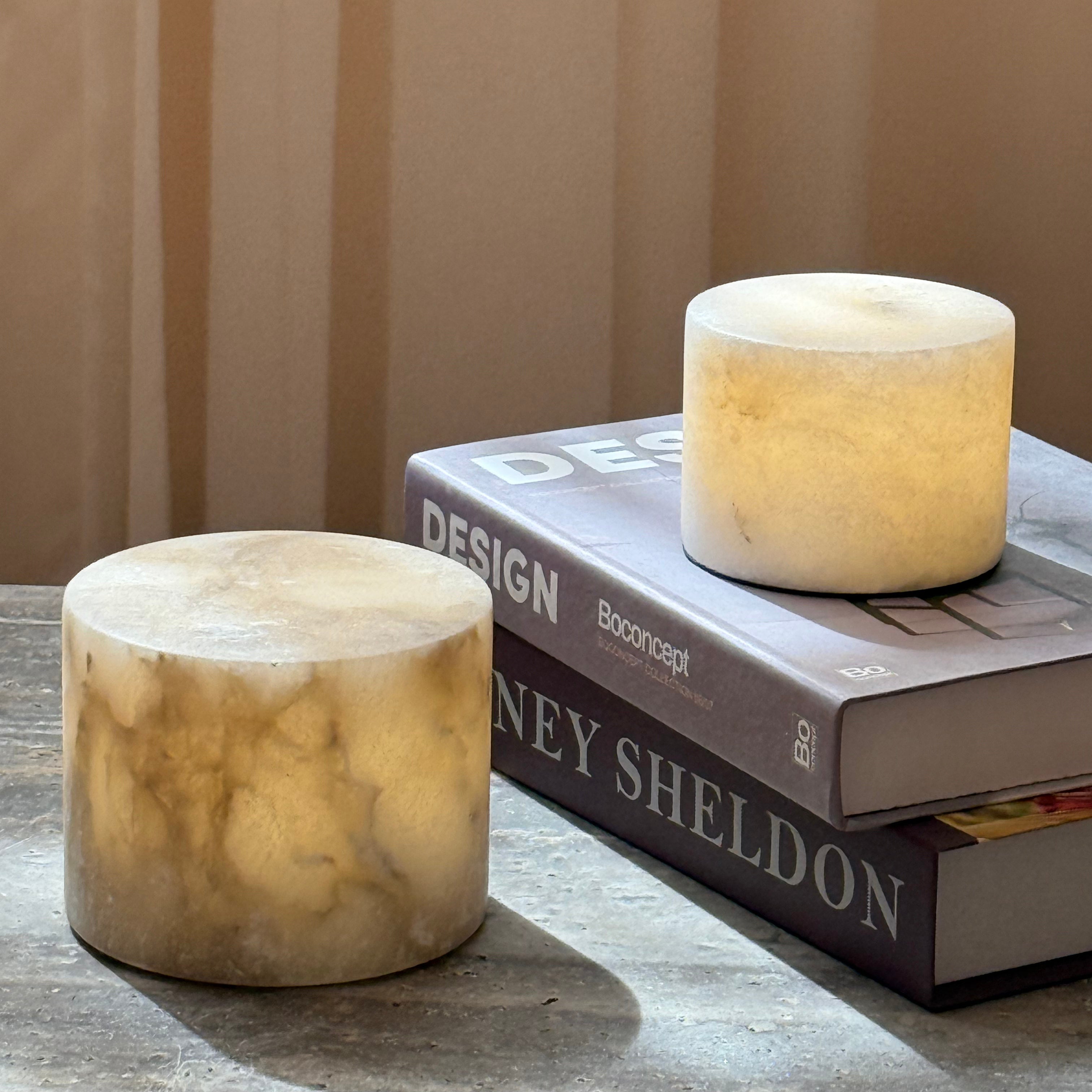 Sterno Alabaster Table Lamp (Built-in Battery) - Lamp Copper