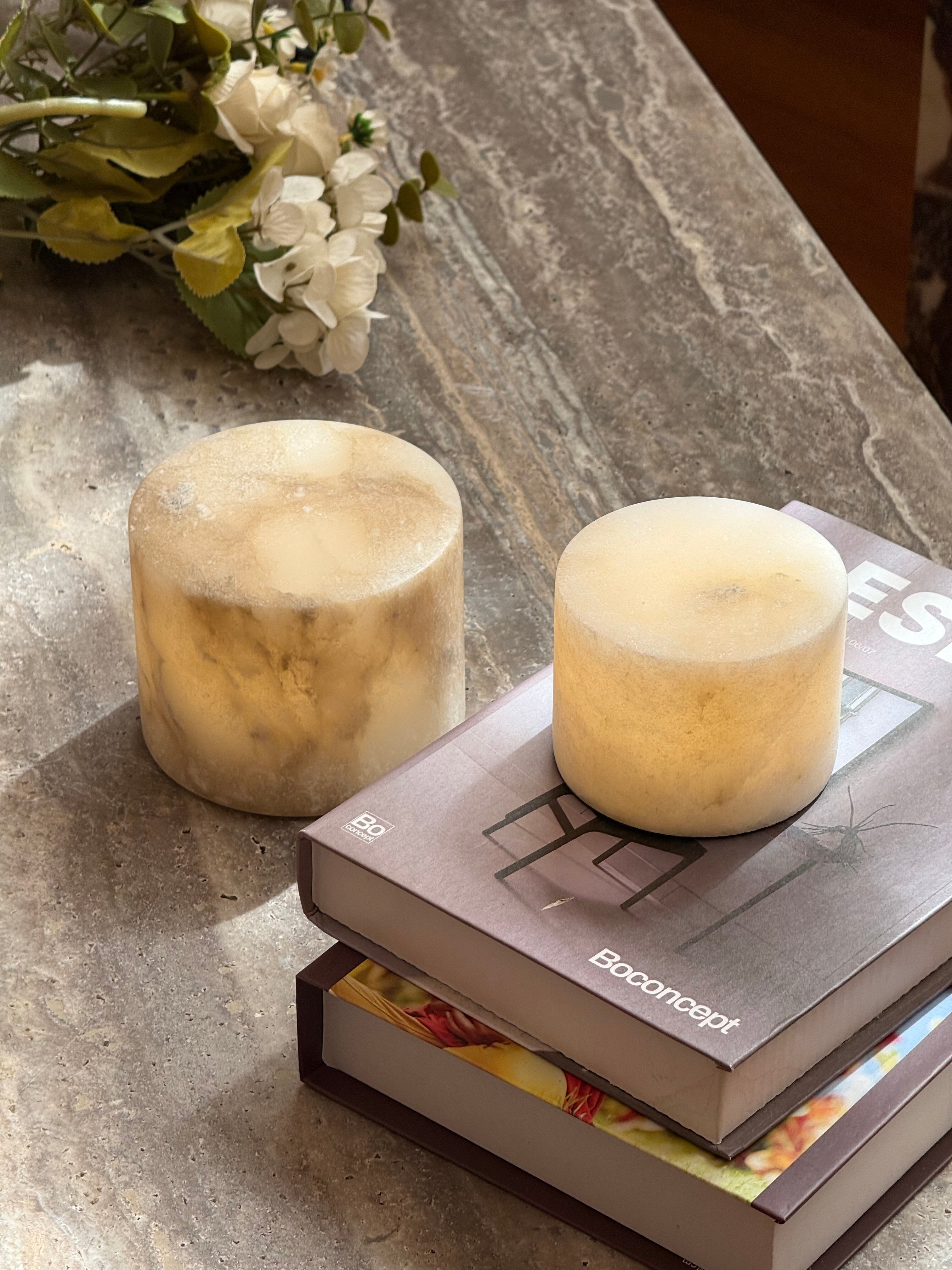 Sterno Alabaster Table Lamp (Built-in Battery) - Lamp Copper