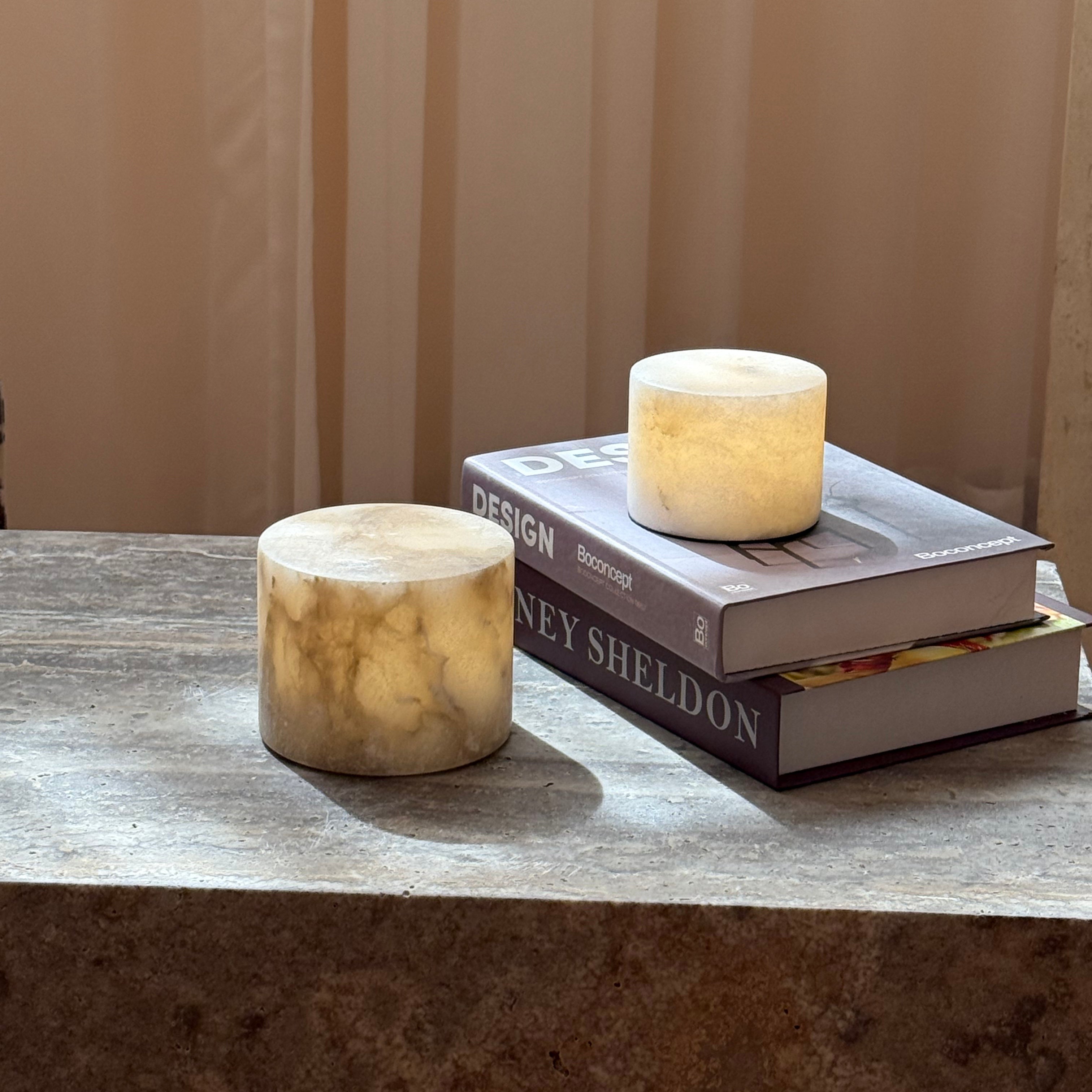 Sterno Alabaster Table Lamp (Built-in Battery) - Lamp Copper