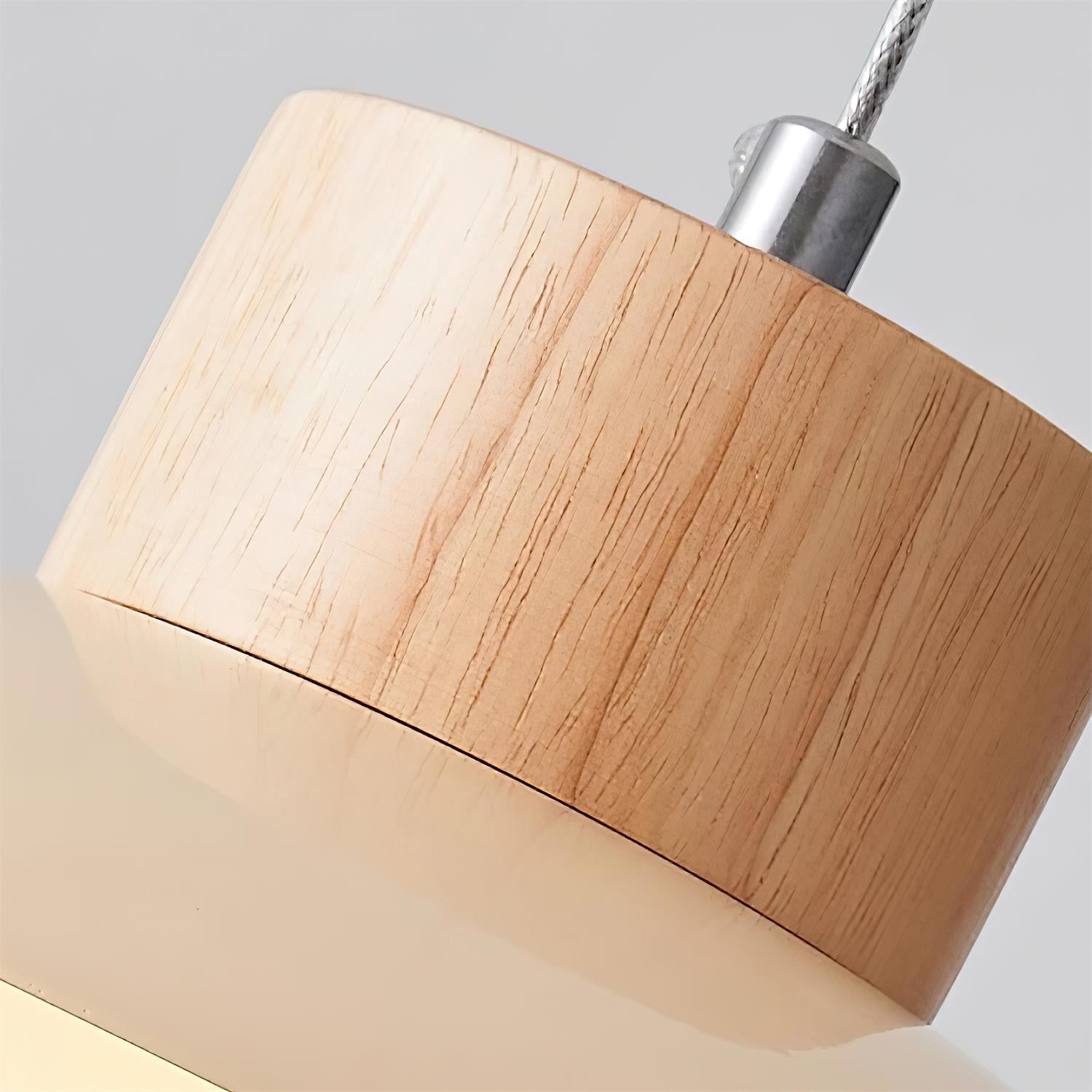 Pendant Lamp Metal and Wood PE Shade Dome Shape Minimalist - Letslighting
