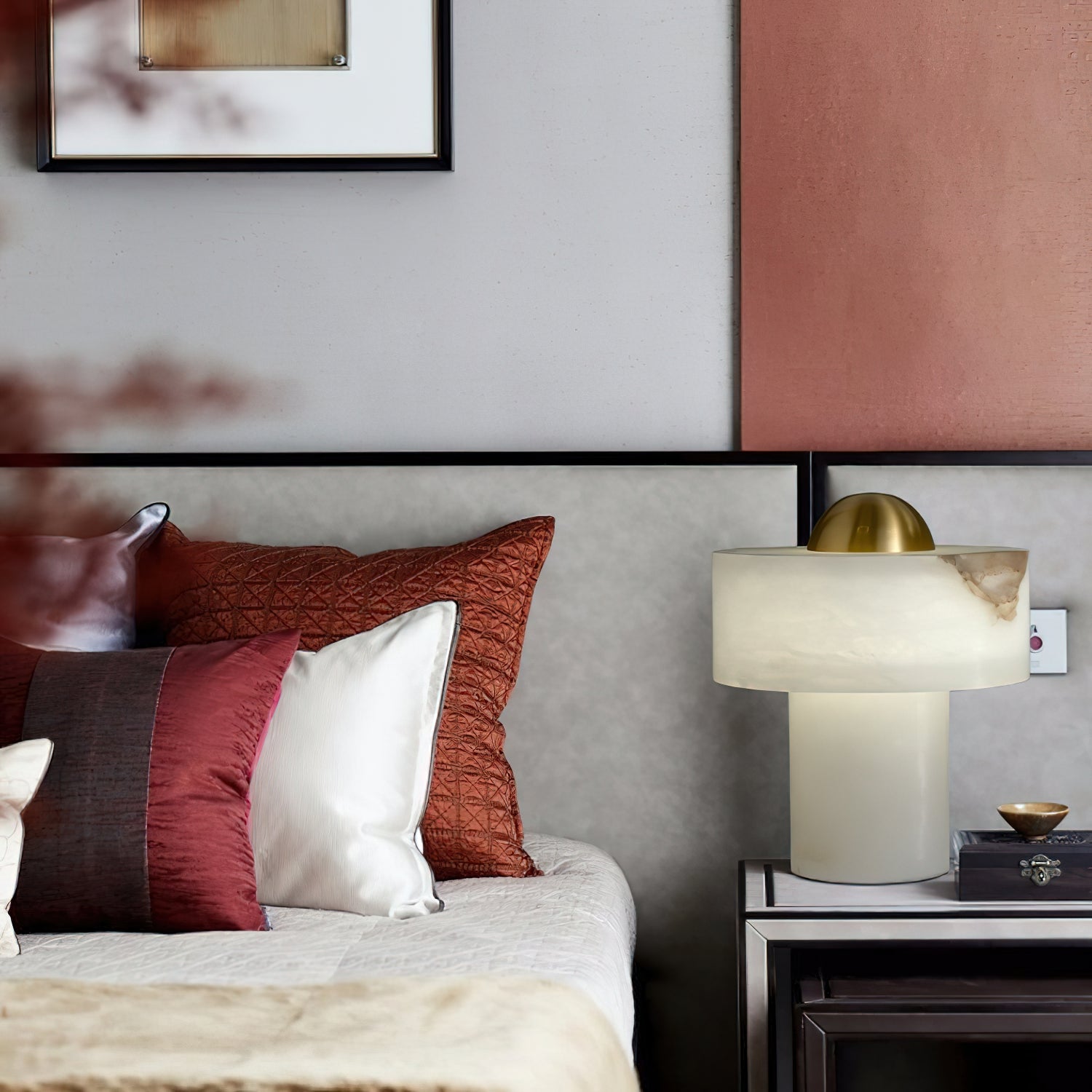Stone Alabaster Table Light - Lamp Copper