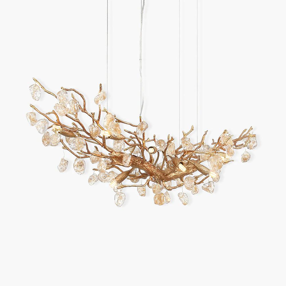 Arborea Brass Branch Crystal Chandelier - Blowlighting