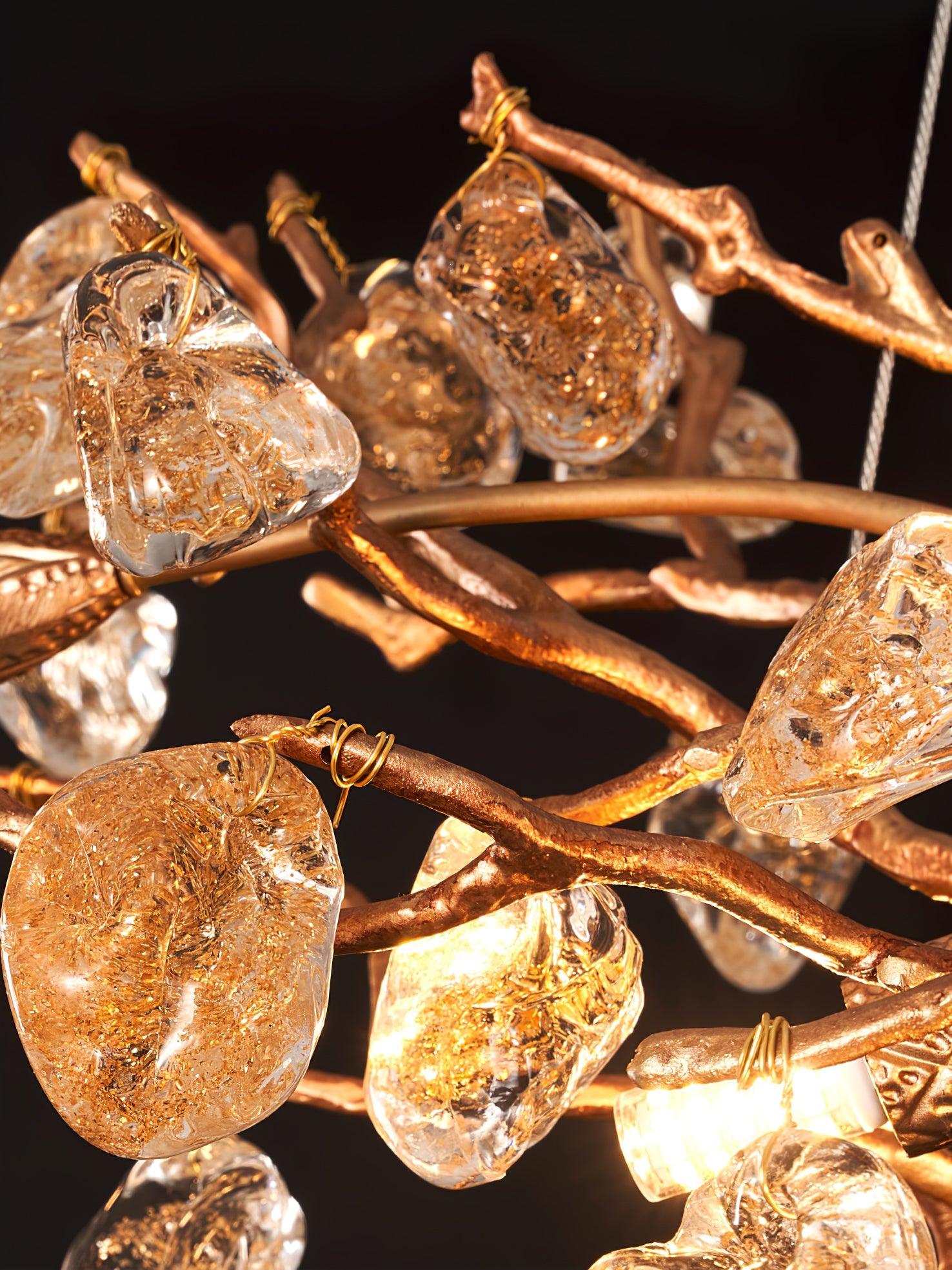 Arborea Brass Branch Crystal Chandelier - Blowlighting