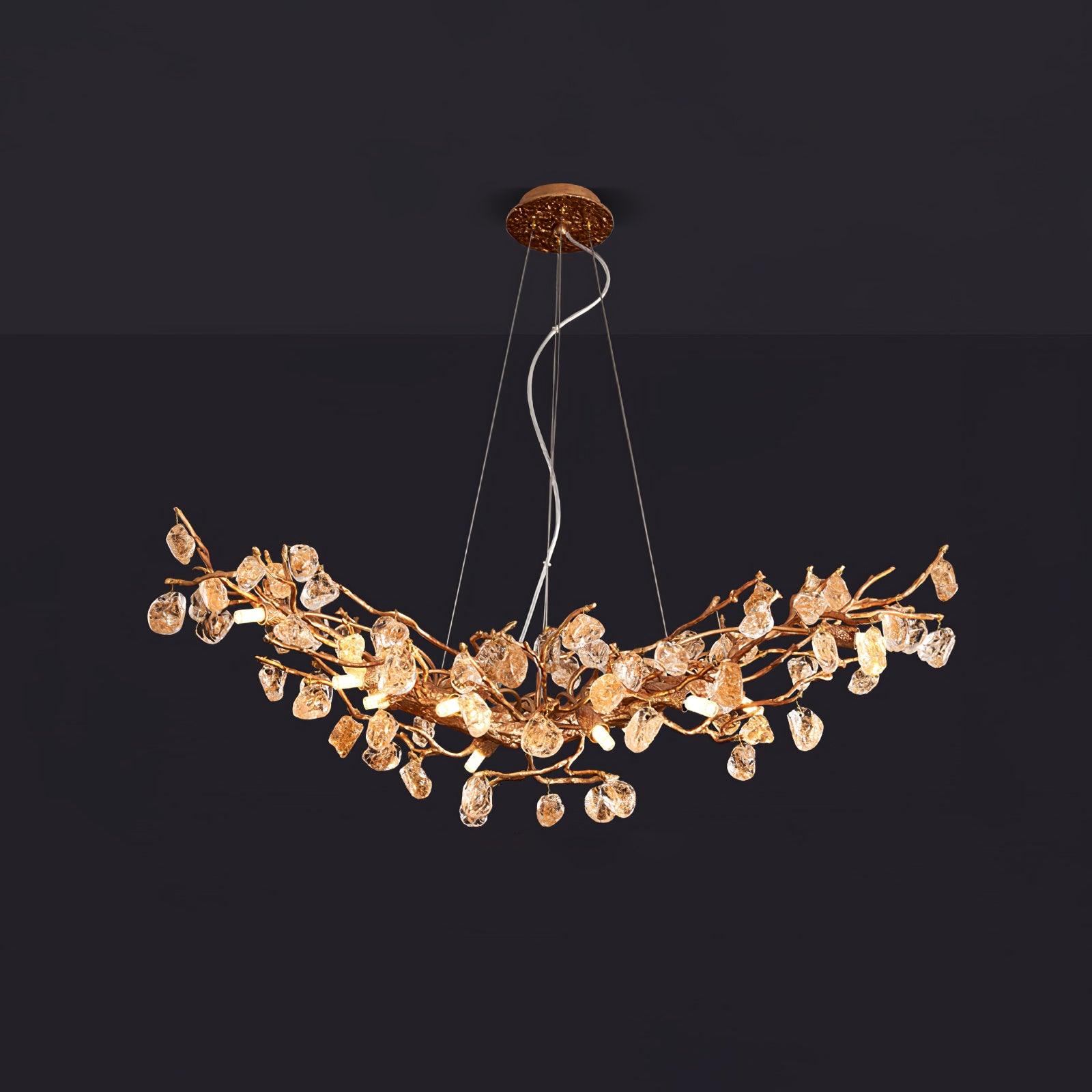 Arborea Brass Branch Crystal Chandelier - Blowlighting