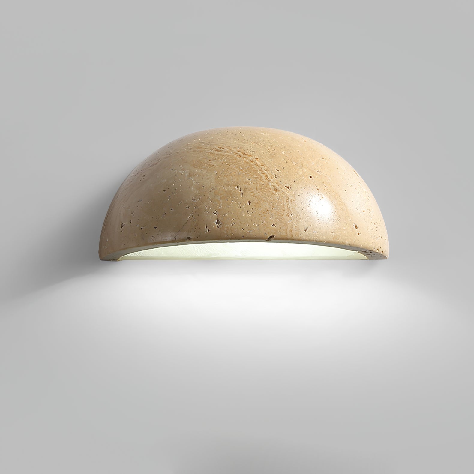 Vethayra Half-Dome Travertine Wall Light - Neutralighting