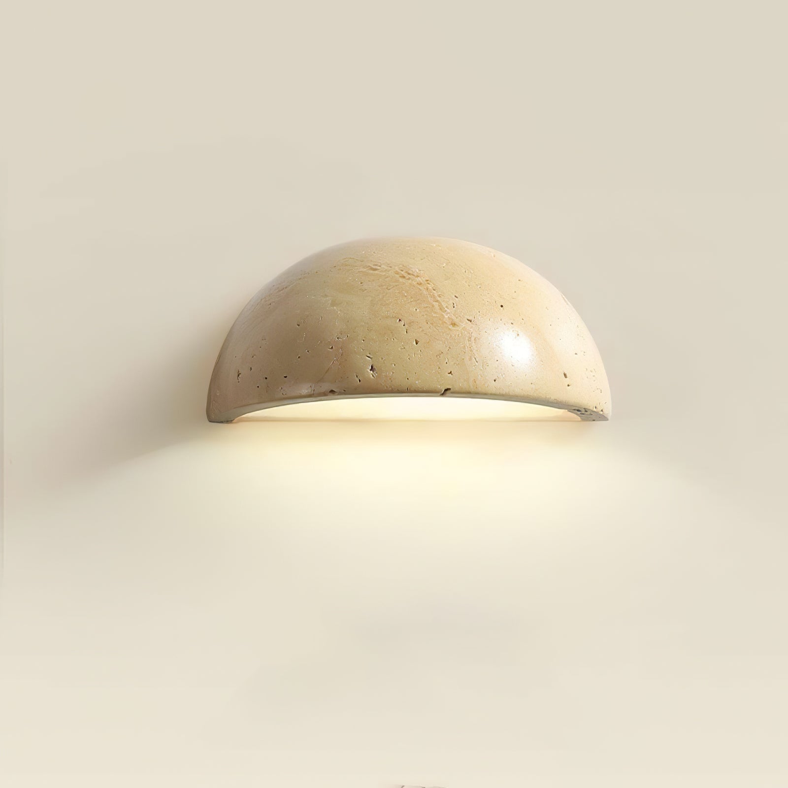 Vethayra Half-Dome Travertine Wall Light - Neutralighting