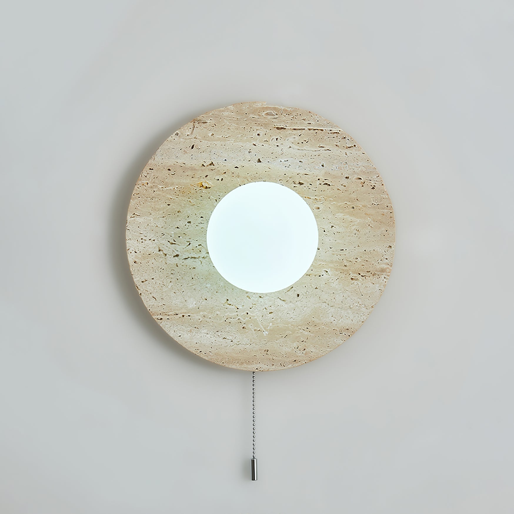 Vephair Bowl-Frame Travertine Wall Light - Neutralighting