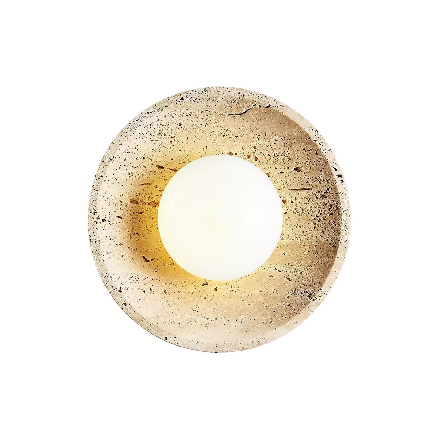 Vephair Bowl-Frame Travertine Wall Light - Neutralighting