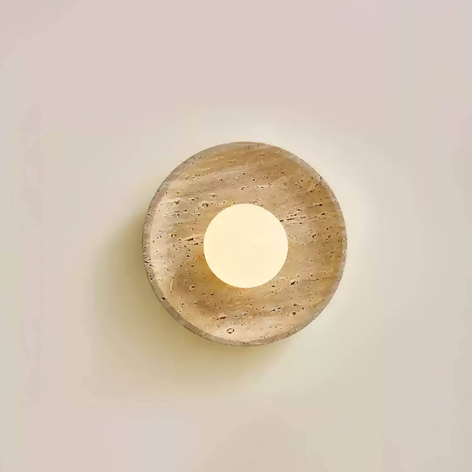 Vephair Bowl-Frame Travertine Wall Light - Neutralighting