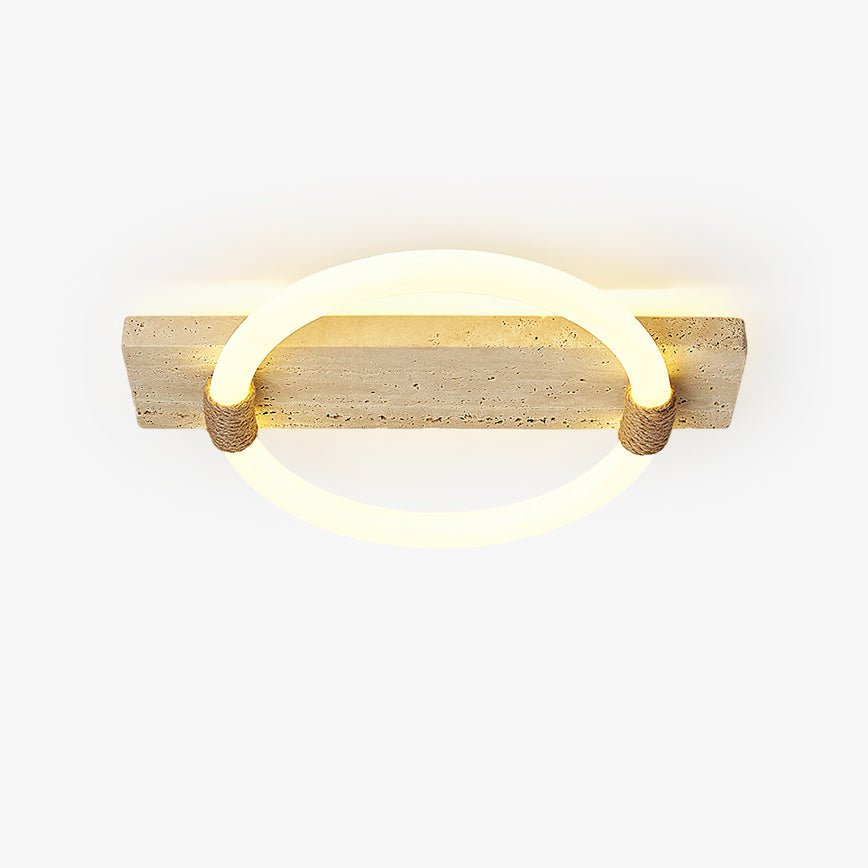 Elmaryra Ringed Travertine Wall Light - Neutralighting
