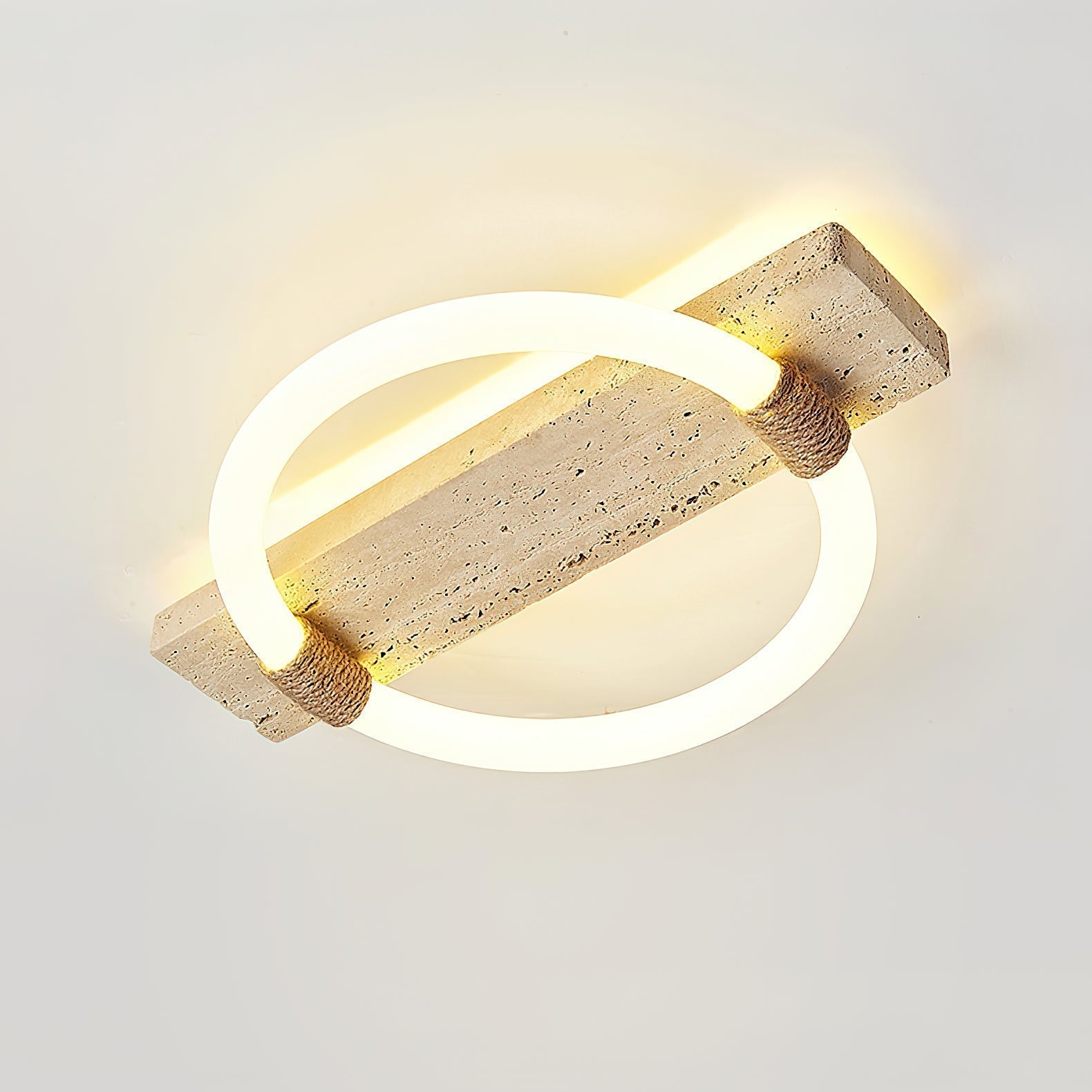 Elmaryra Ringed Travertine Wall Light - Neutralighting