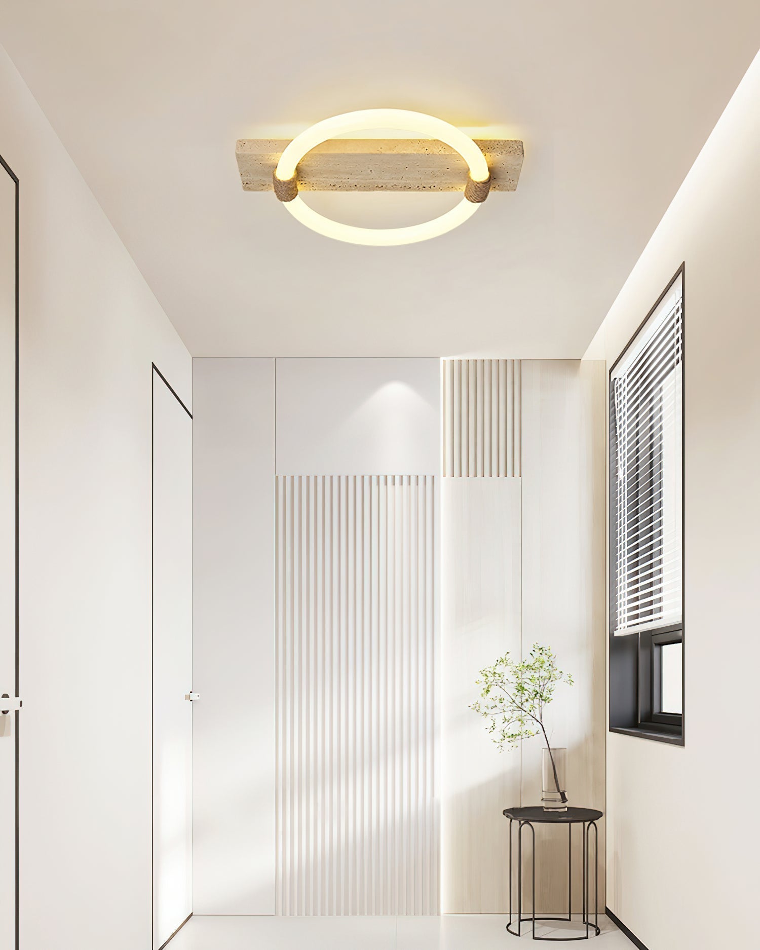 Elmaryra Ringed Travertine Wall Light - Neutralighting