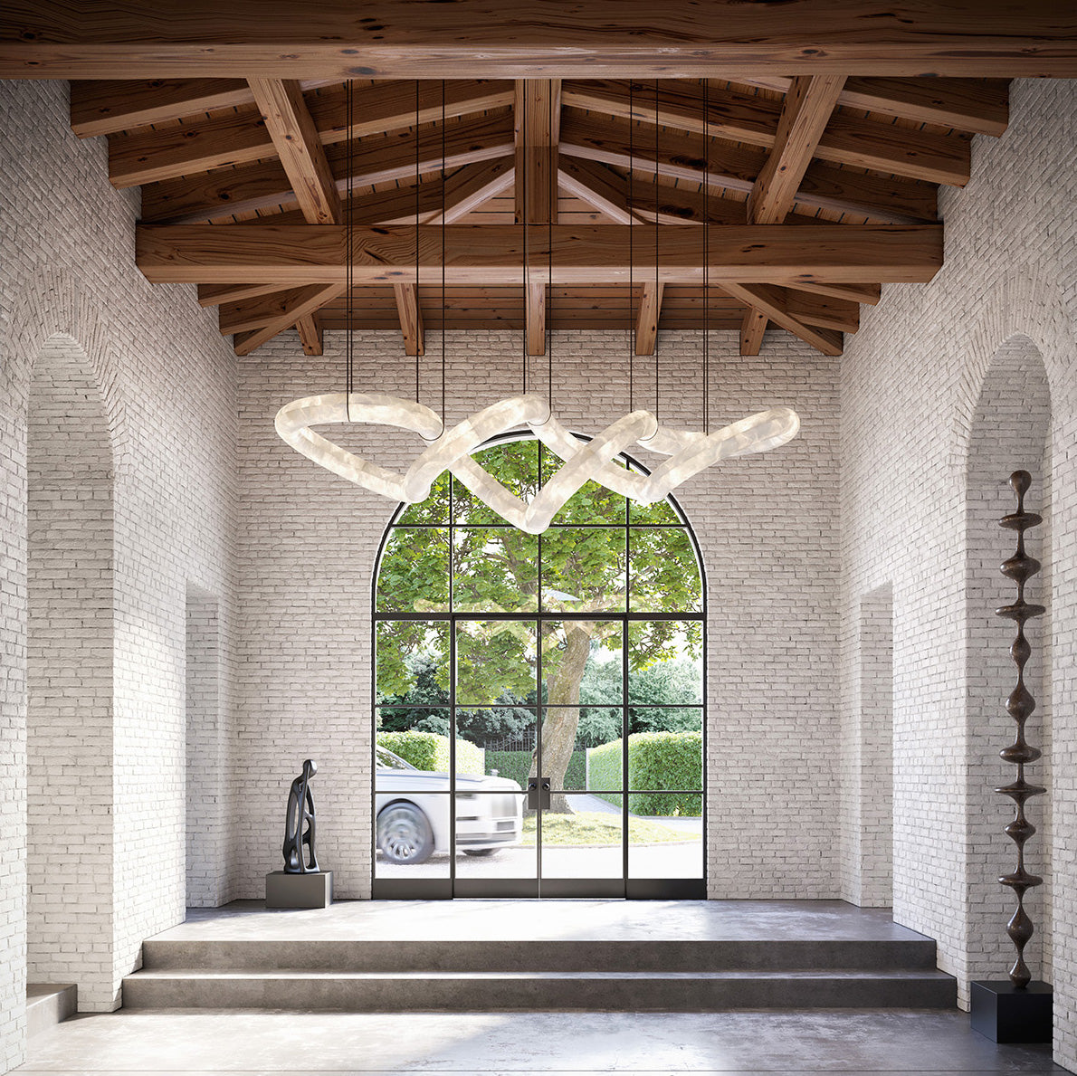Utalyra Curved Alabaster Pendant Light - Neutralighting