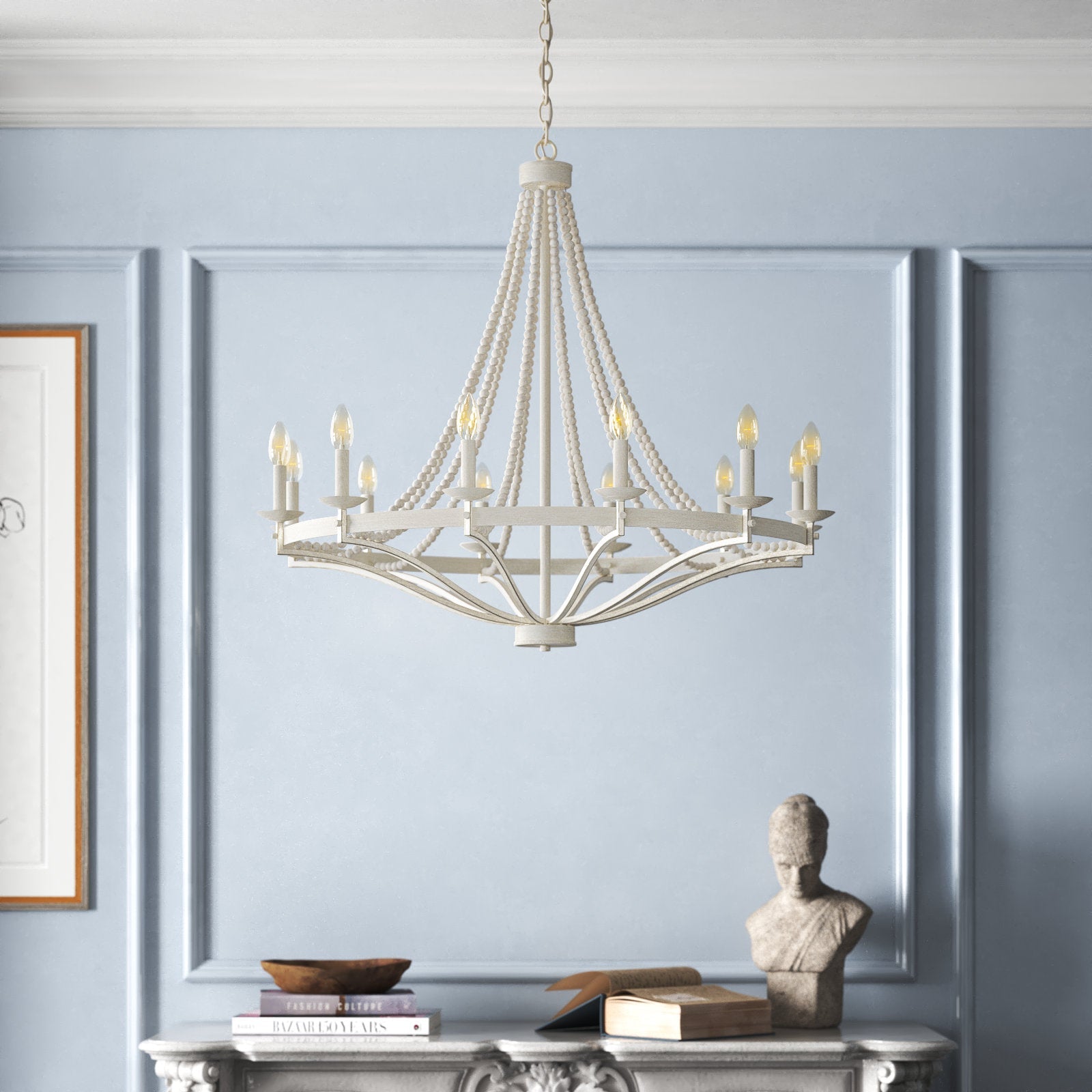 Isoren Vintage Industrial Wooden Metal Chandelier - Lamp Copper