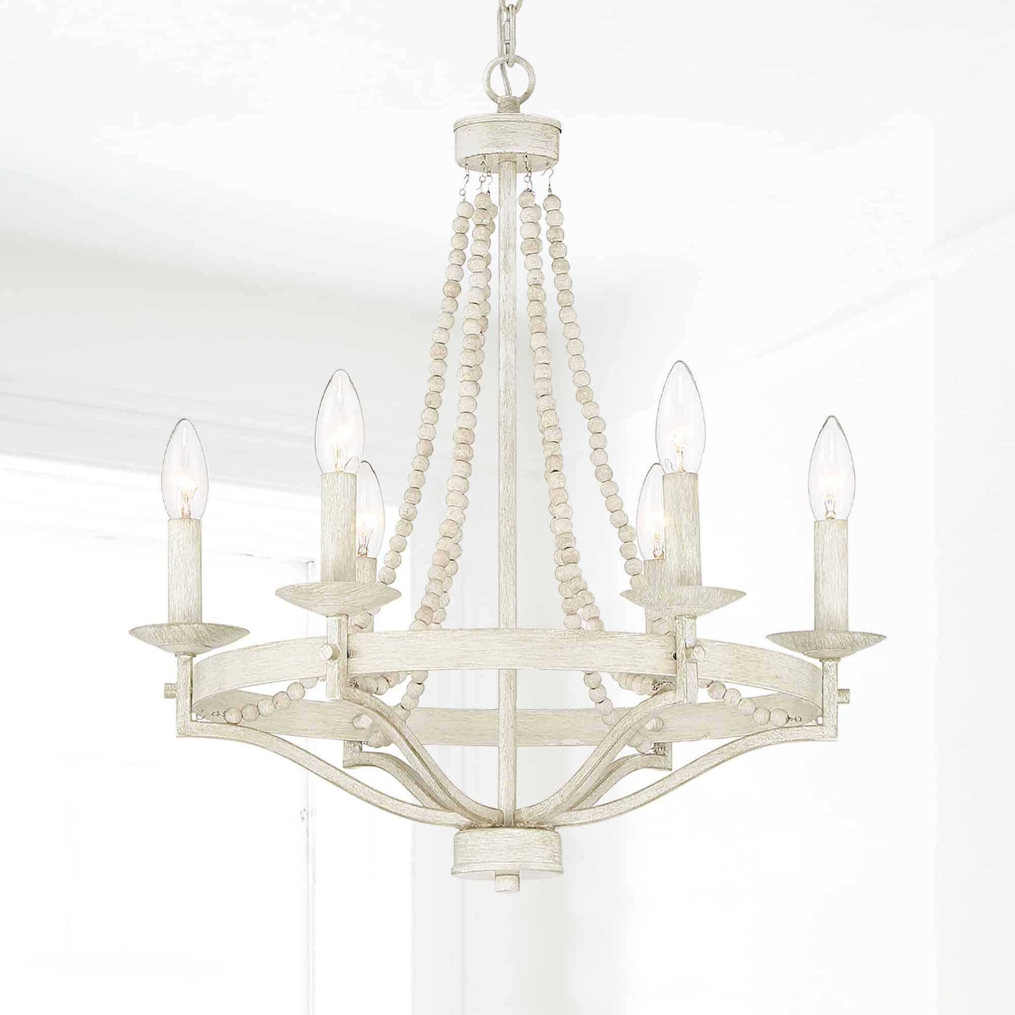 Isoren Vintage Industrial Wooden Metal Chandelier - Lamp Copper