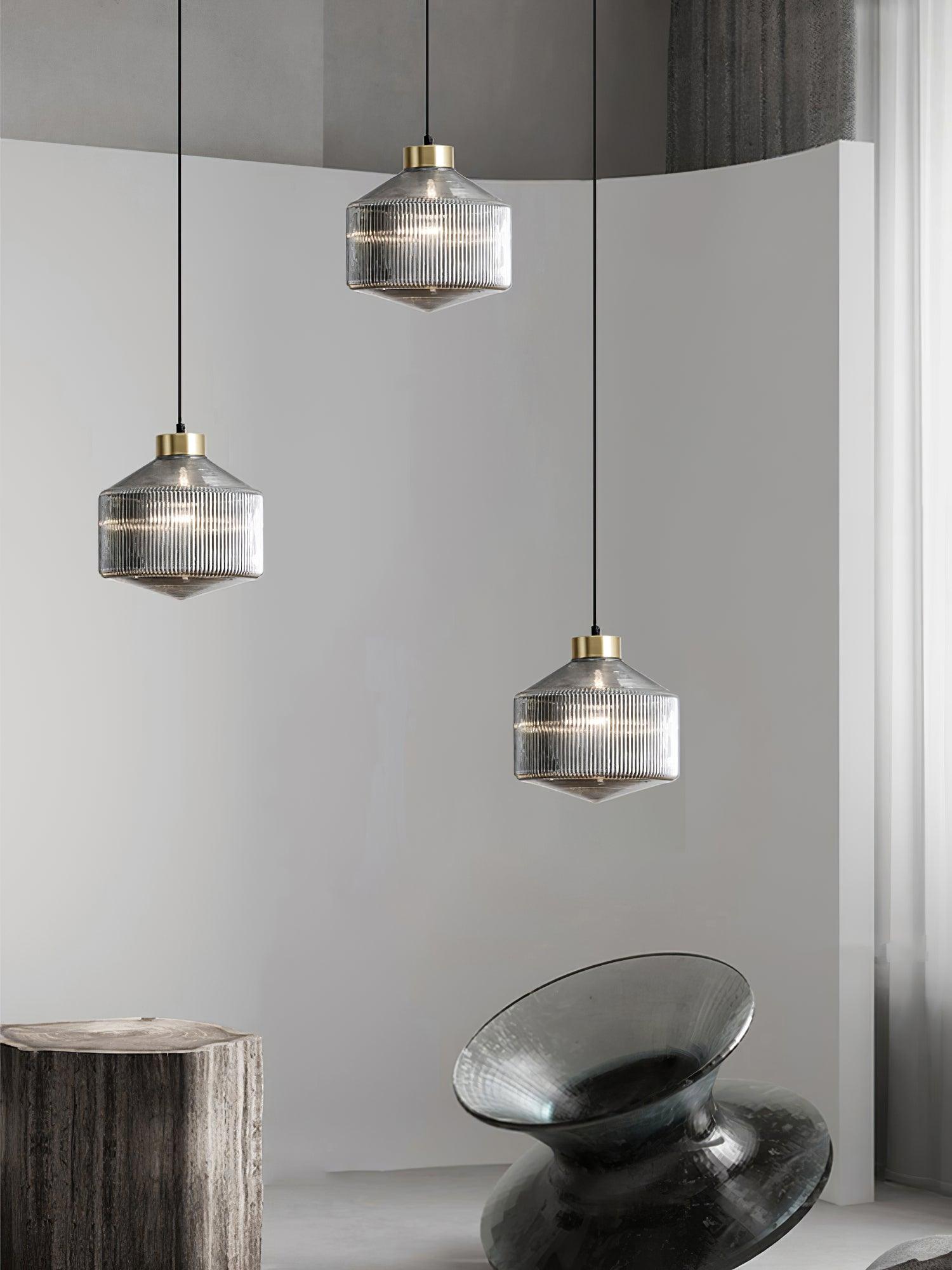 Striped Spinning Top Pendant Light - Blowlighting