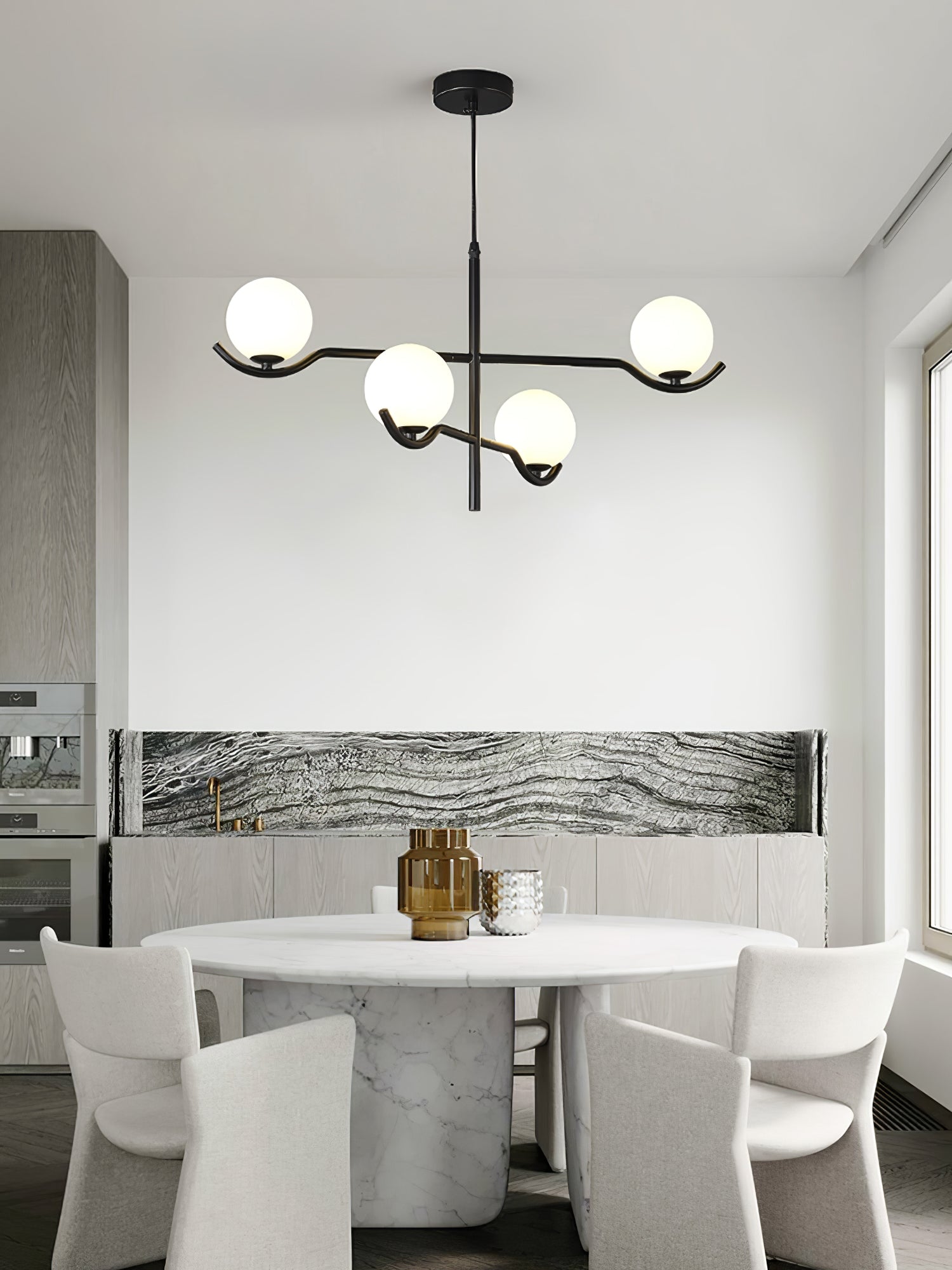 Fayno White Globe Chandelier - Letslighting