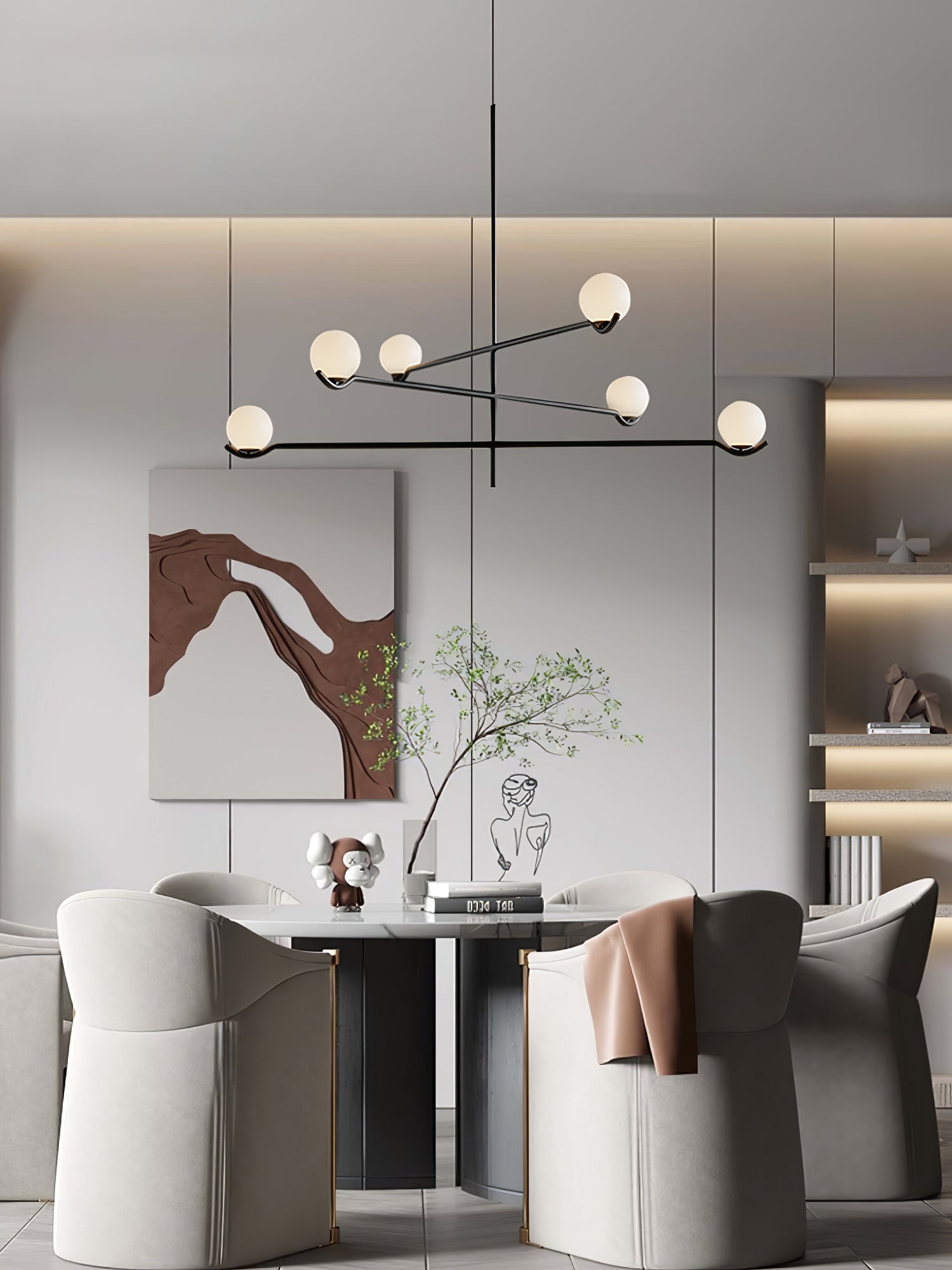 Fayno White Globe Chandelier - Letslighting