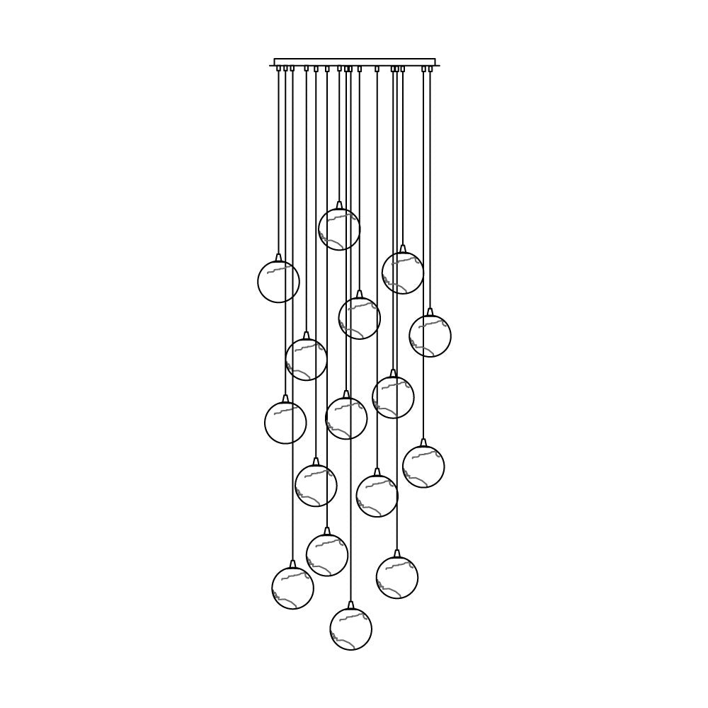 Arsorarae Modern Minimalist Cluster Alabaster Chandelier - Lamp Copper