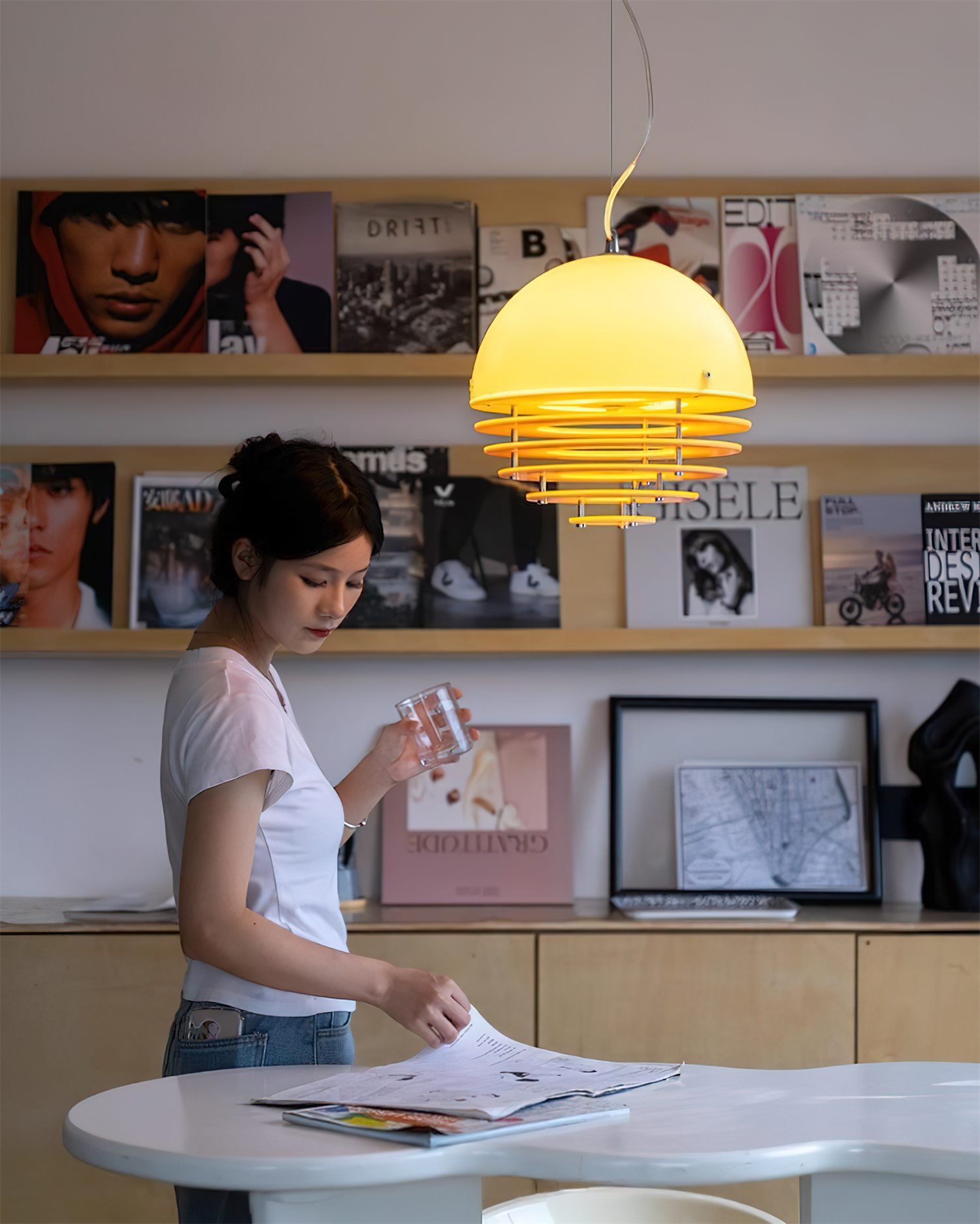 Pendant Lamp Modern Layered Acrylic Shade Soft Glow Dining Room - Letslighting