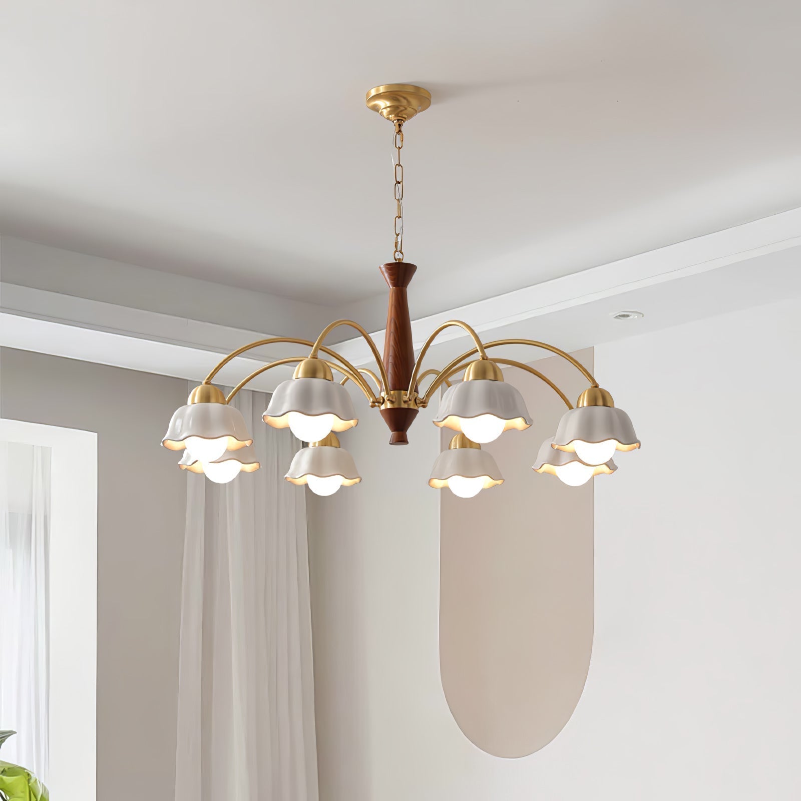 Olivia Lampadari Floreali in Legno e Ceramica