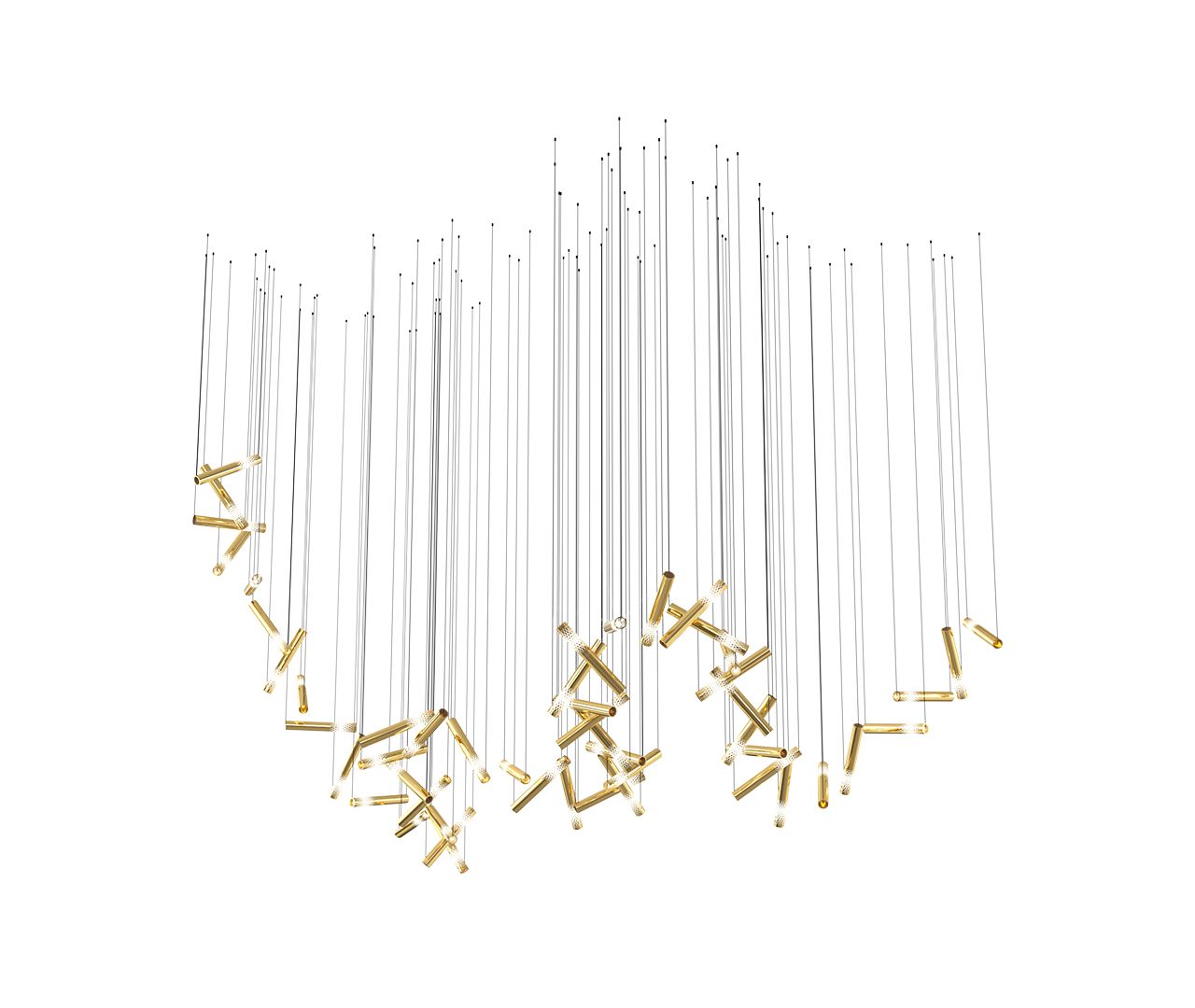 Ovynira Gold Rod Chandelier - Blowlighting