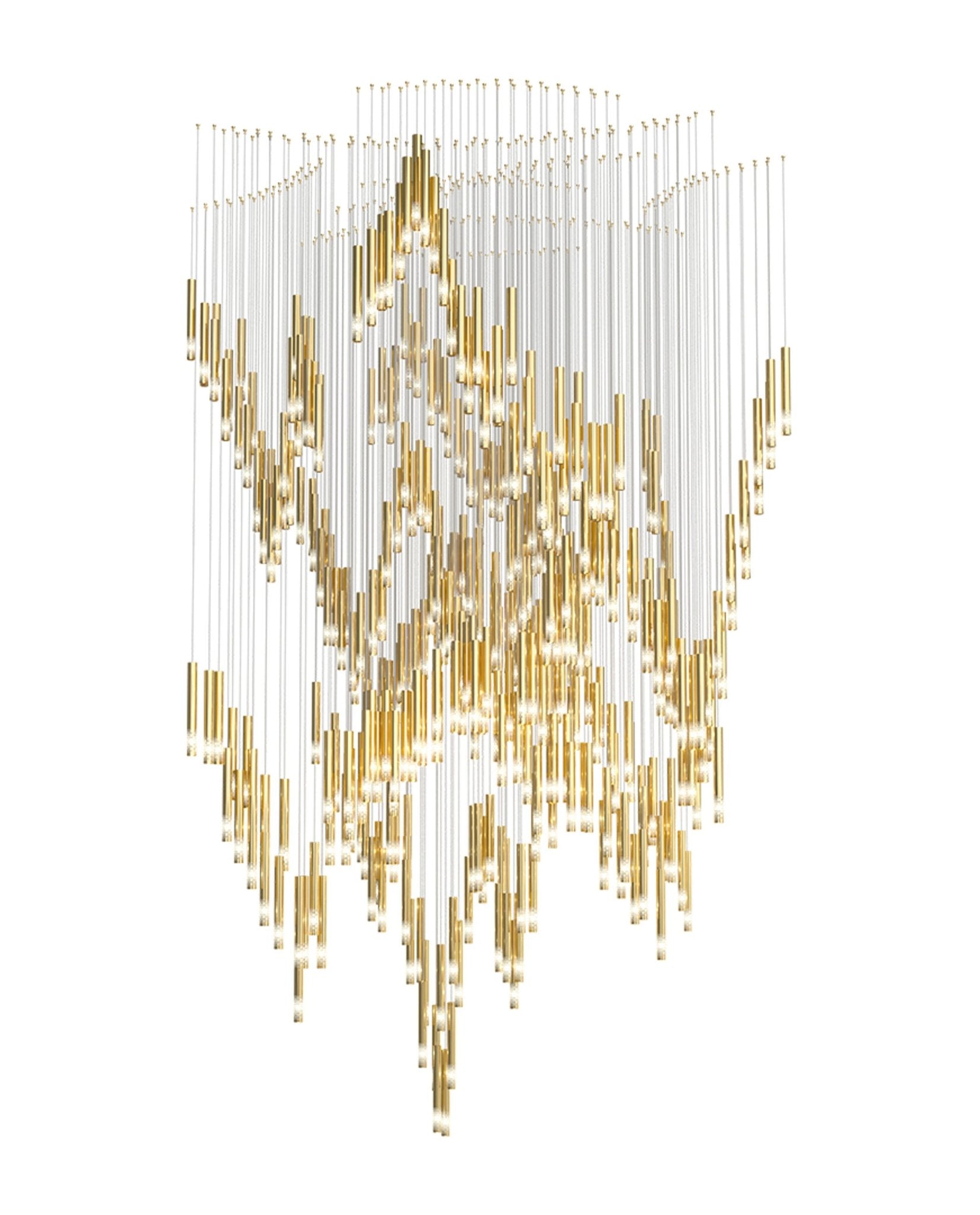 Ovynira Gold Rod Chandelier - Blowlighting