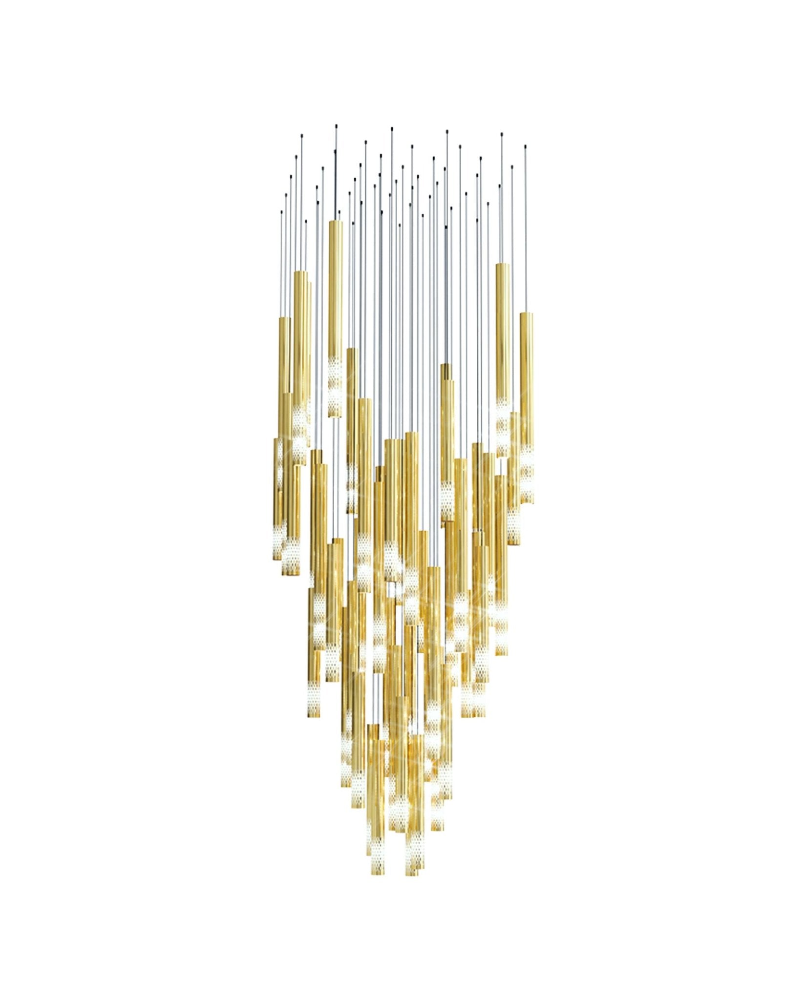 Ovynira Gold Rod Chandelier - Blowlighting