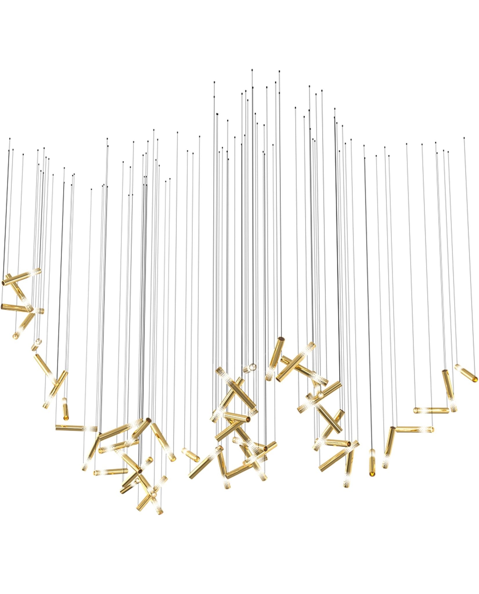 Ovynira Gold Rod Chandelier - Blowlighting